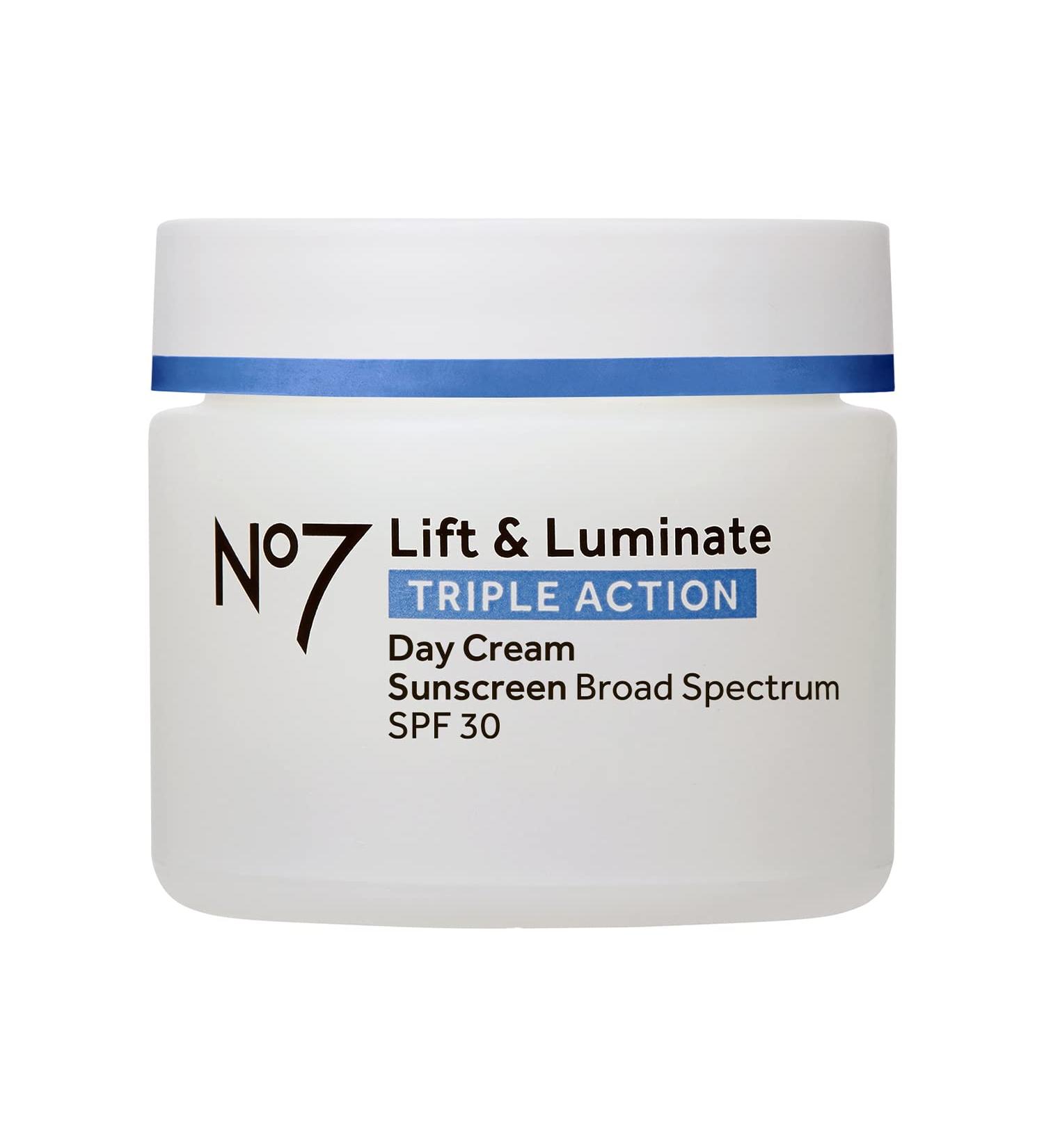 No7 Lift & Luminate Triple Action Fragrance Free Day Cream SPF 30 - Anti Aging Face Cream - Buy Online on GoSupps.com