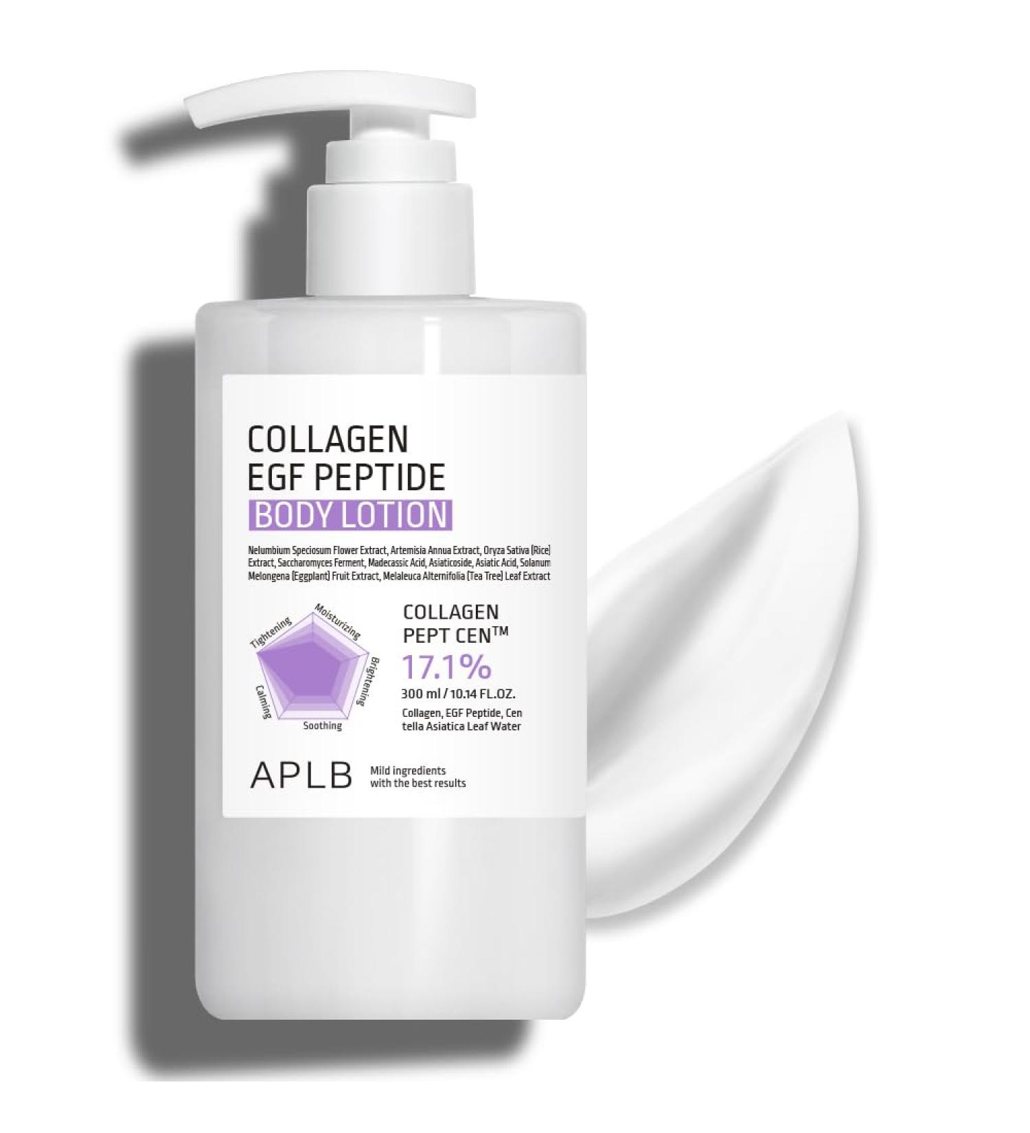 APLB Collagen EGF Peptide Body Lotion | COLLAGEN PEPT CEN 17.1% 10.14 FL.OZ/Korean Skincare Elasticity care Long lasting moisturizing Revitalize for gentle and improve skin texture - Buy Online on GoSupps.com