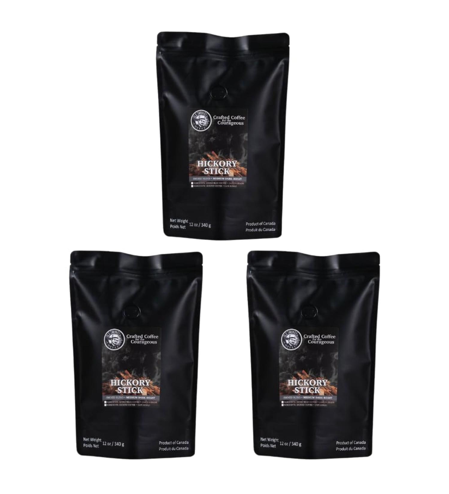 OLE Smokes Coffee | Whole Bean Coffee | Medium Dark Roast | Smoked Blend | Hickory Stick | 12 OZ Bag | Pack of 3 - Buy Online on GoSupps.com