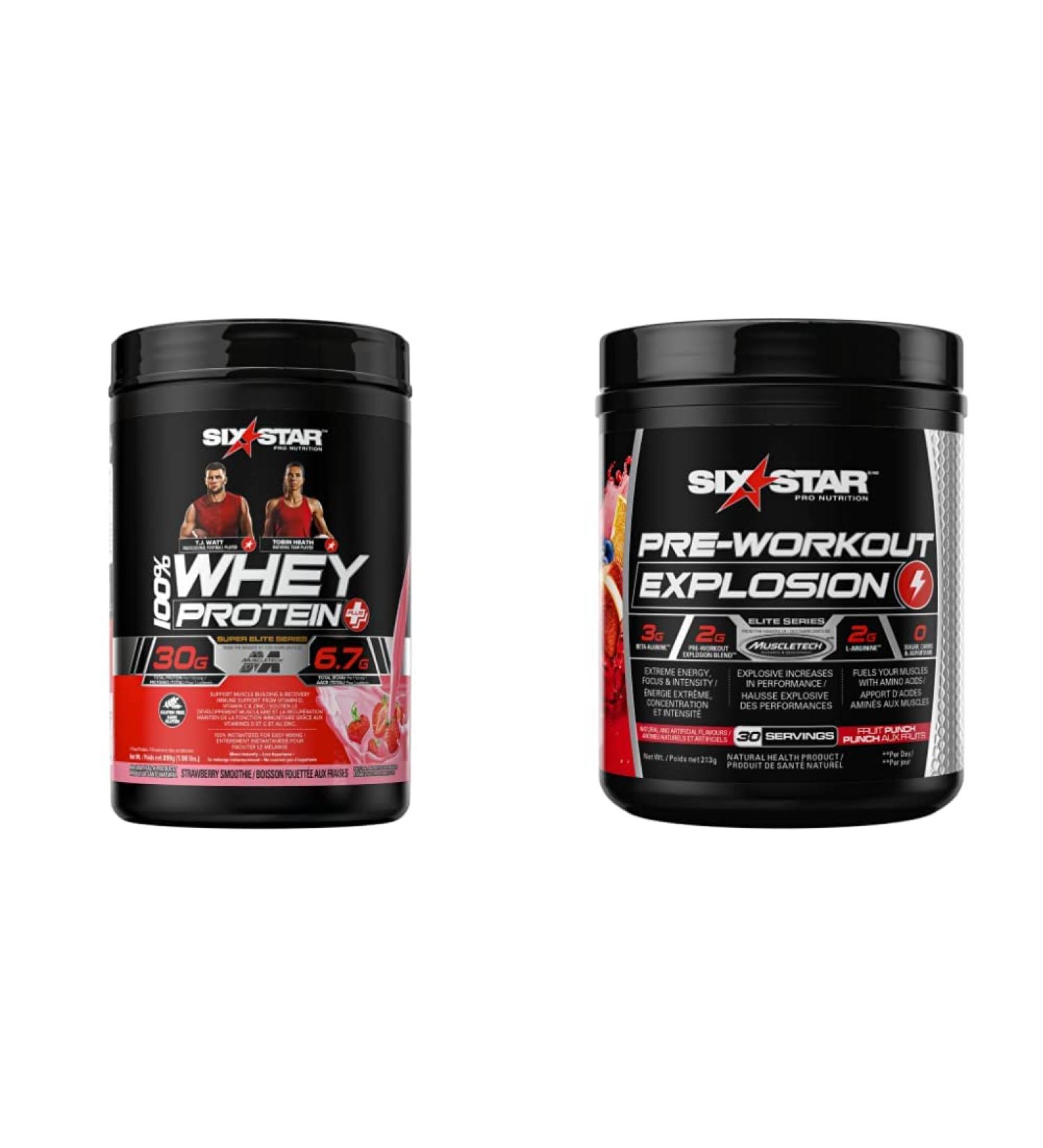 Six Star Whey Protein Plus + Pre Workout Explosion Bundle - Buy Online on GoSupps.com