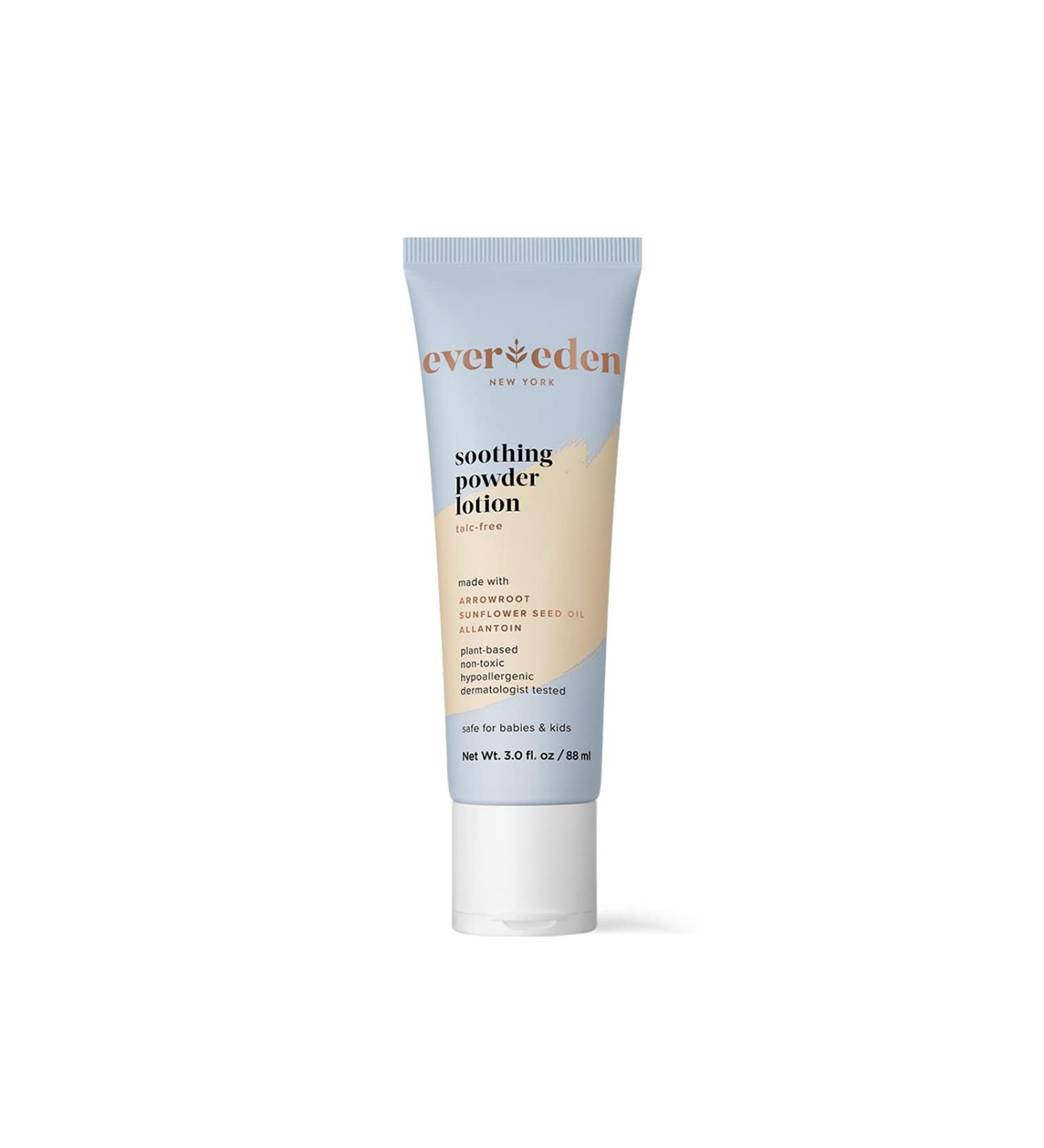 Evereden Soothing Powder Lotion 3.0 fl oz | Clean & Unscented Baby Diaper Care | Natural Cream to Powder for Non-Toxic Fragrance Free Baby Powder - Buy Online on GoSupps.com