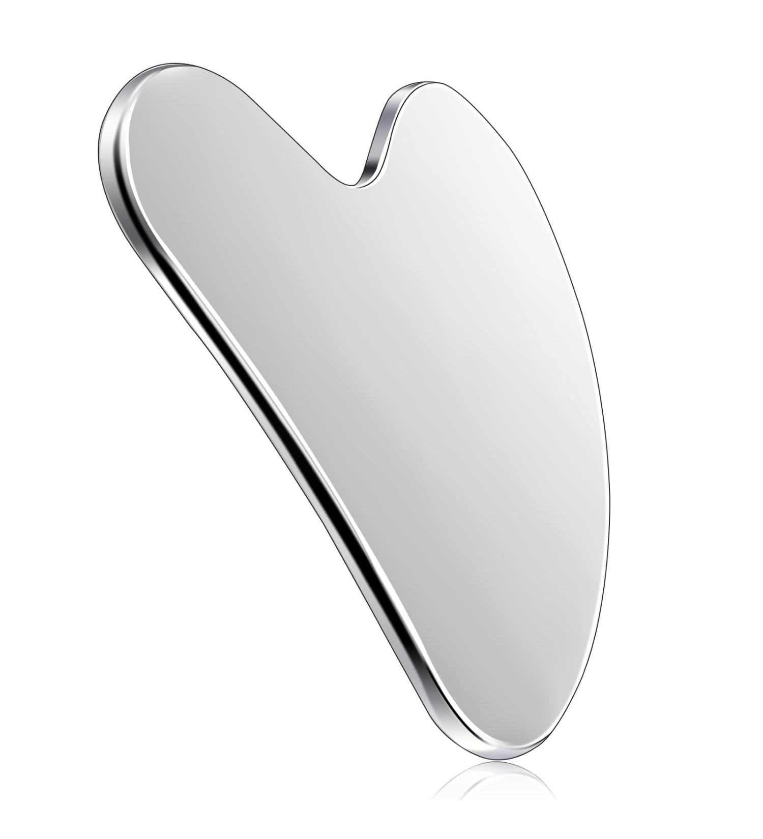 Heart Shape Gua Sha Massage Tool - Stainless Steel Anti-Wrinkle Facial Tool for Eye Swelling & Skin Tightening | International Shipping Available - Buy Online on GoSupps.com