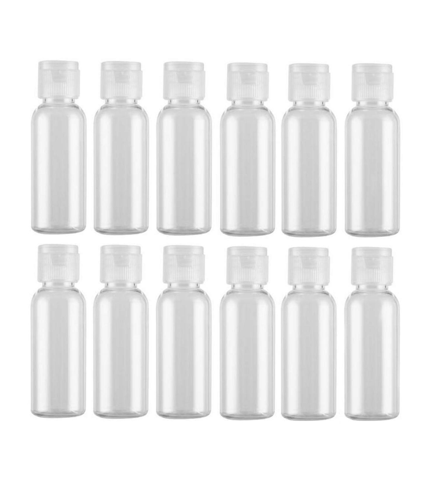 12Pcs 30ml Clear Plastic Empty Travel Bottles Container with Flip Cap Refillable Toiletry Bottles Containers Cosmetic Sample Bottles for Shampoo Body Wash Lotion Essential Oil 30ml/1oz - Buy Online on GoSupps.com