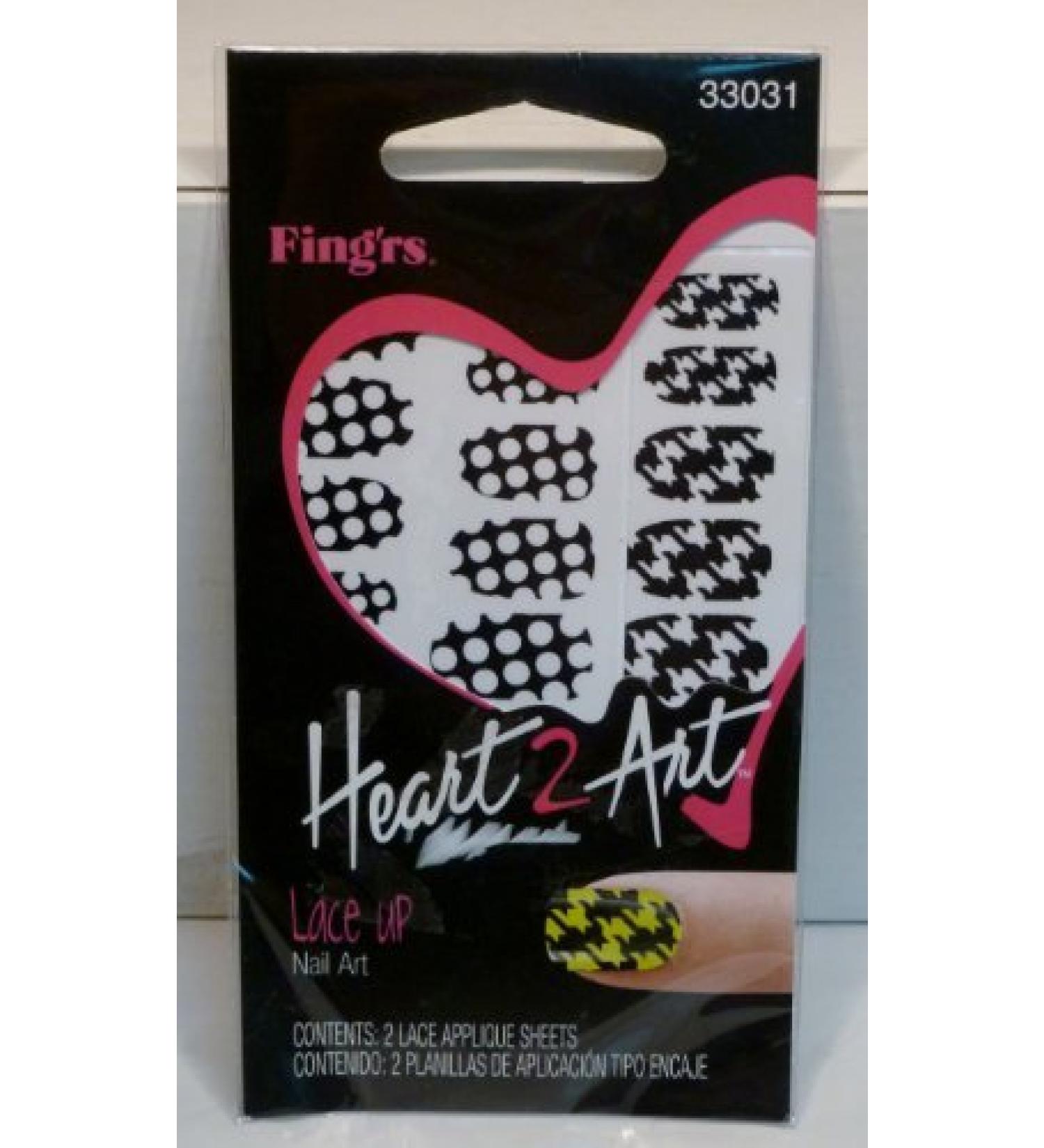 Heart 2 Art Nail Art (Lace Up Appliques) by Fing'rs