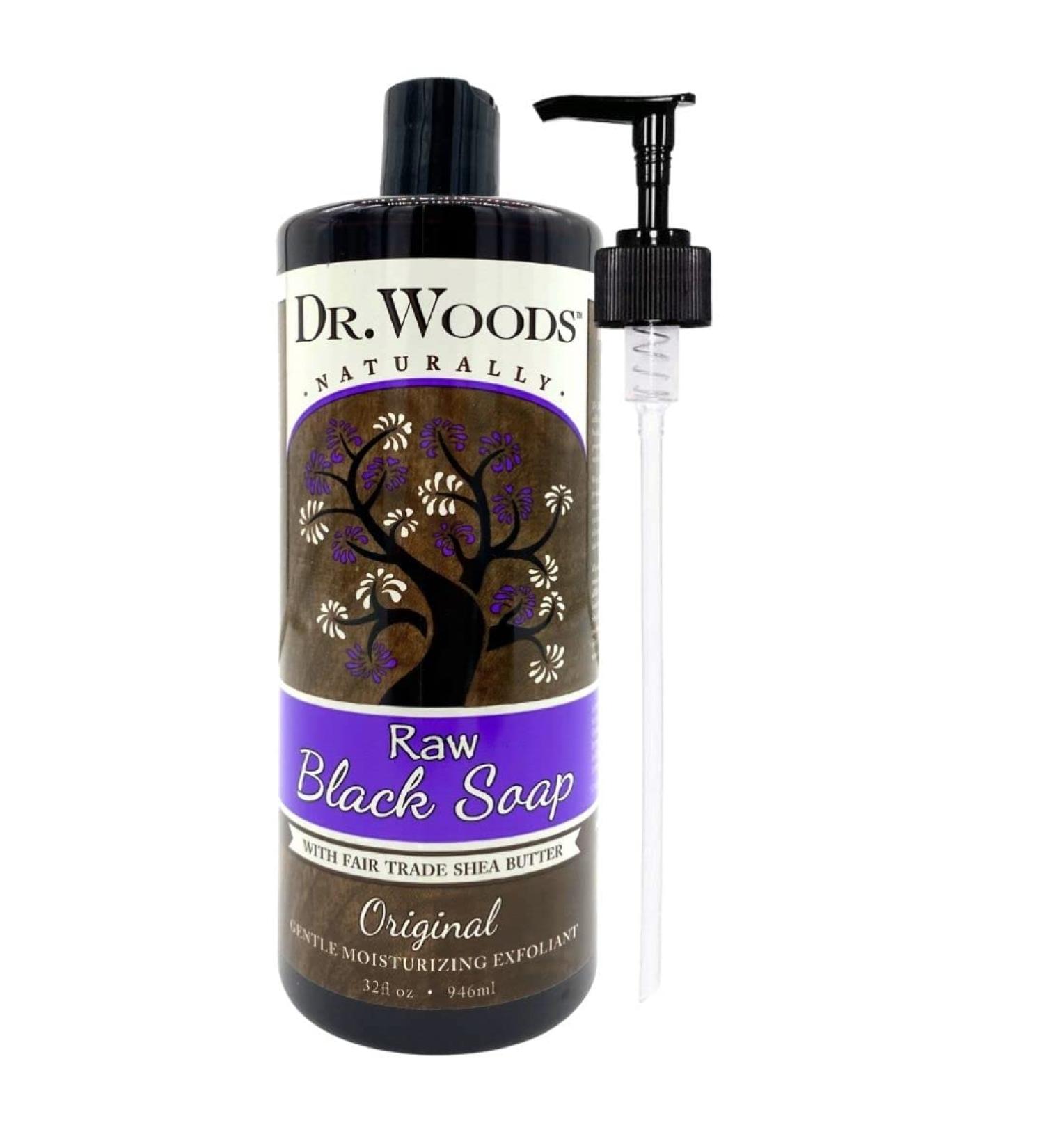 Dr. Woods Raw Black Liquid Body Wash - Organic Shea Butter 32 oz | Nourish & Hydrate - Buy Online on GoSupps.com