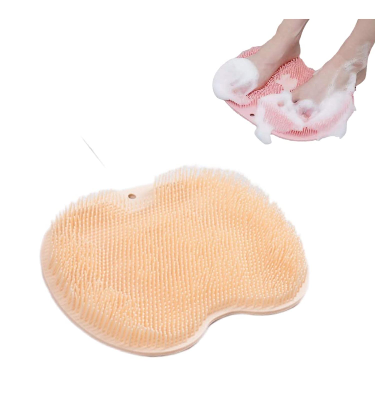 Yodaoli Shower Foot & Back Scrubber Mat - Non-Slip Silicone Massage Pad with Suction Cups | Foot Massager for Ultimate Shower Relaxation (Orange) - Buy Online on GoSupps.com