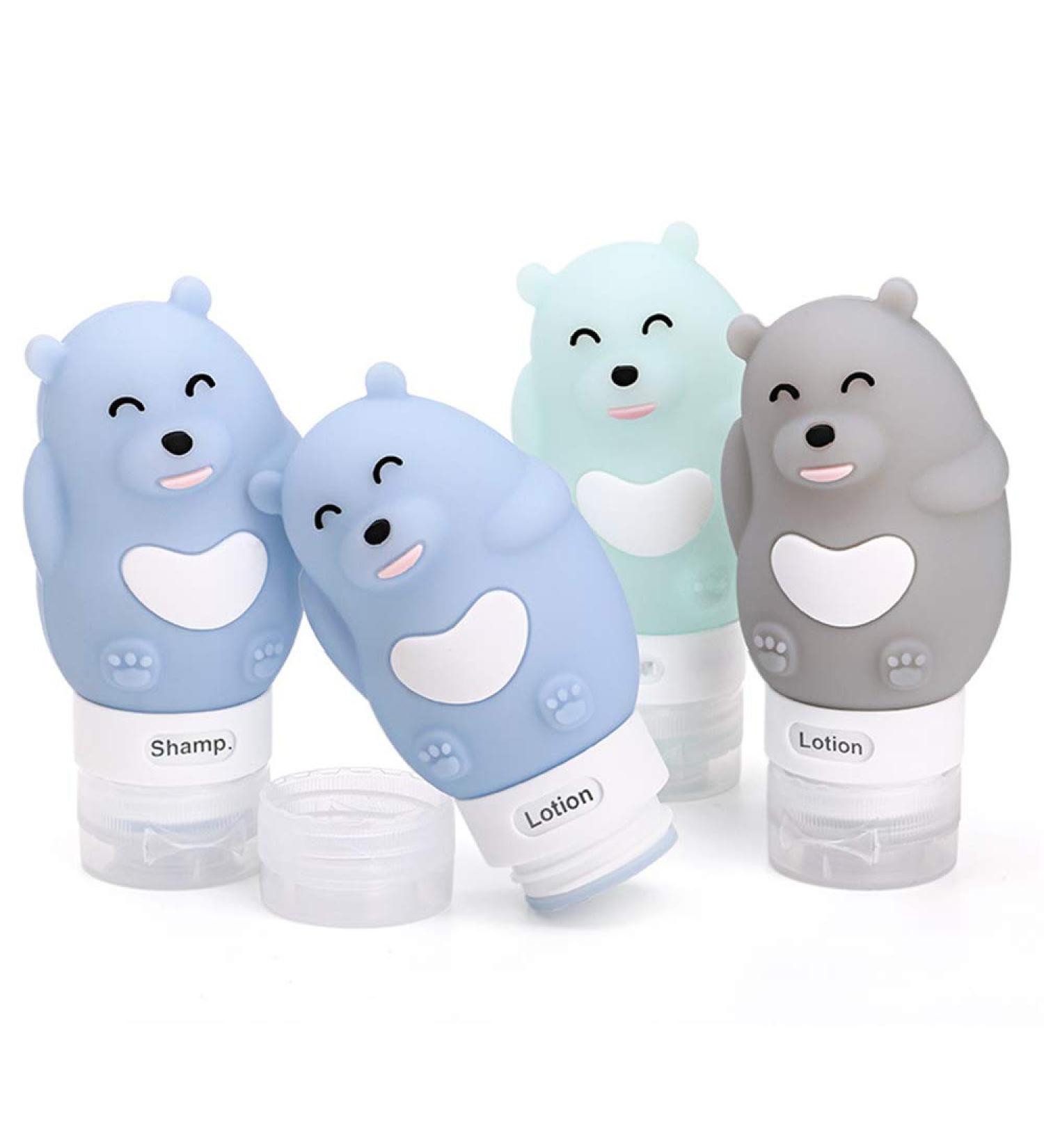 Chseo Silicone Travel Bottles Set - 4 Pack | Leak-Proof Containers for Cosmetics Liquids Shampoo & Lotion | Perfect for Travel - Buy Online on GoSupps.com