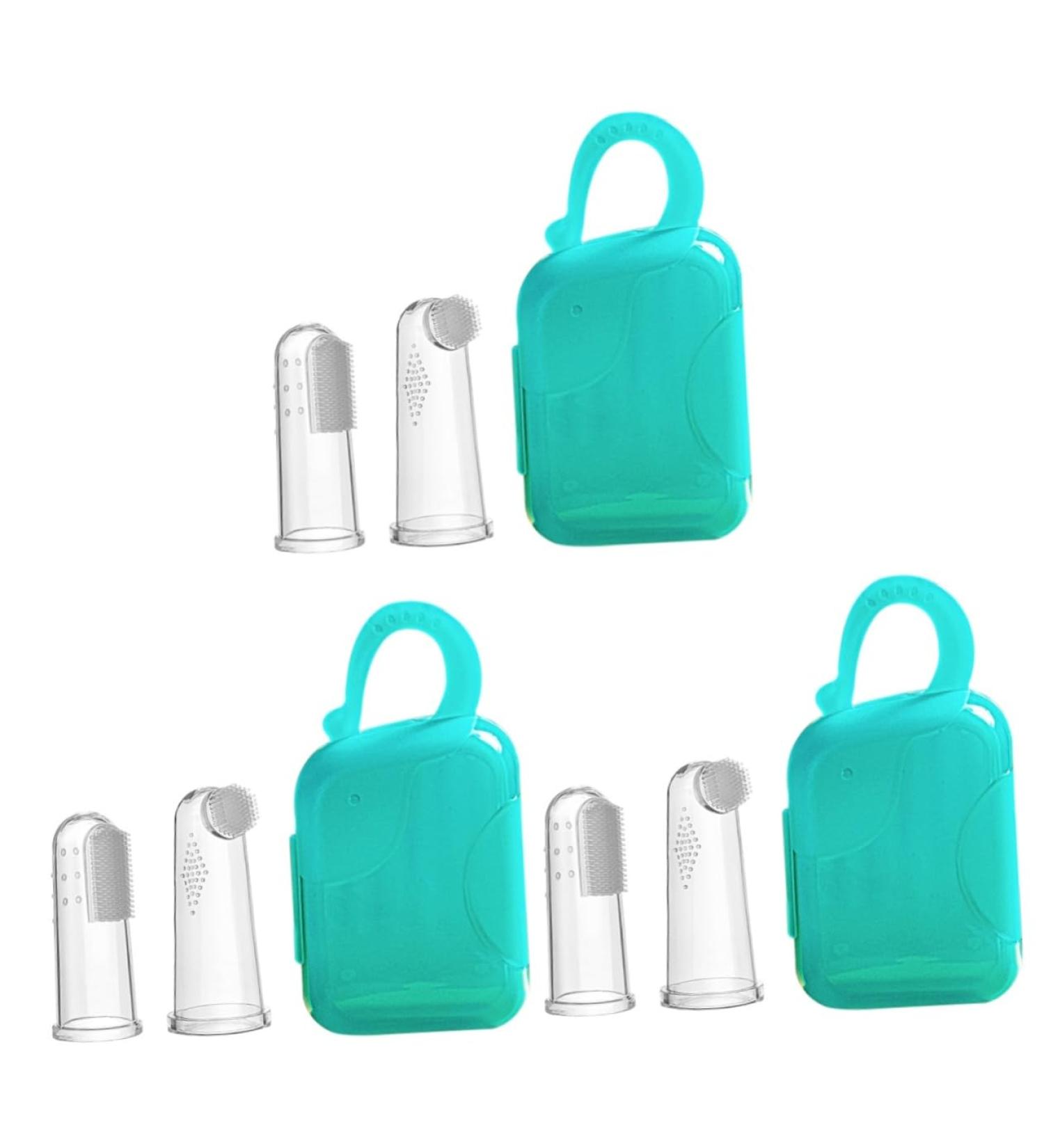 Minkissy 3 Sets Finger Toothbrush for Toddlers | Portable Baby Toothbrush | Gentle Finger Brushes for Clean Teeth - Buy Online on GoSupps.com