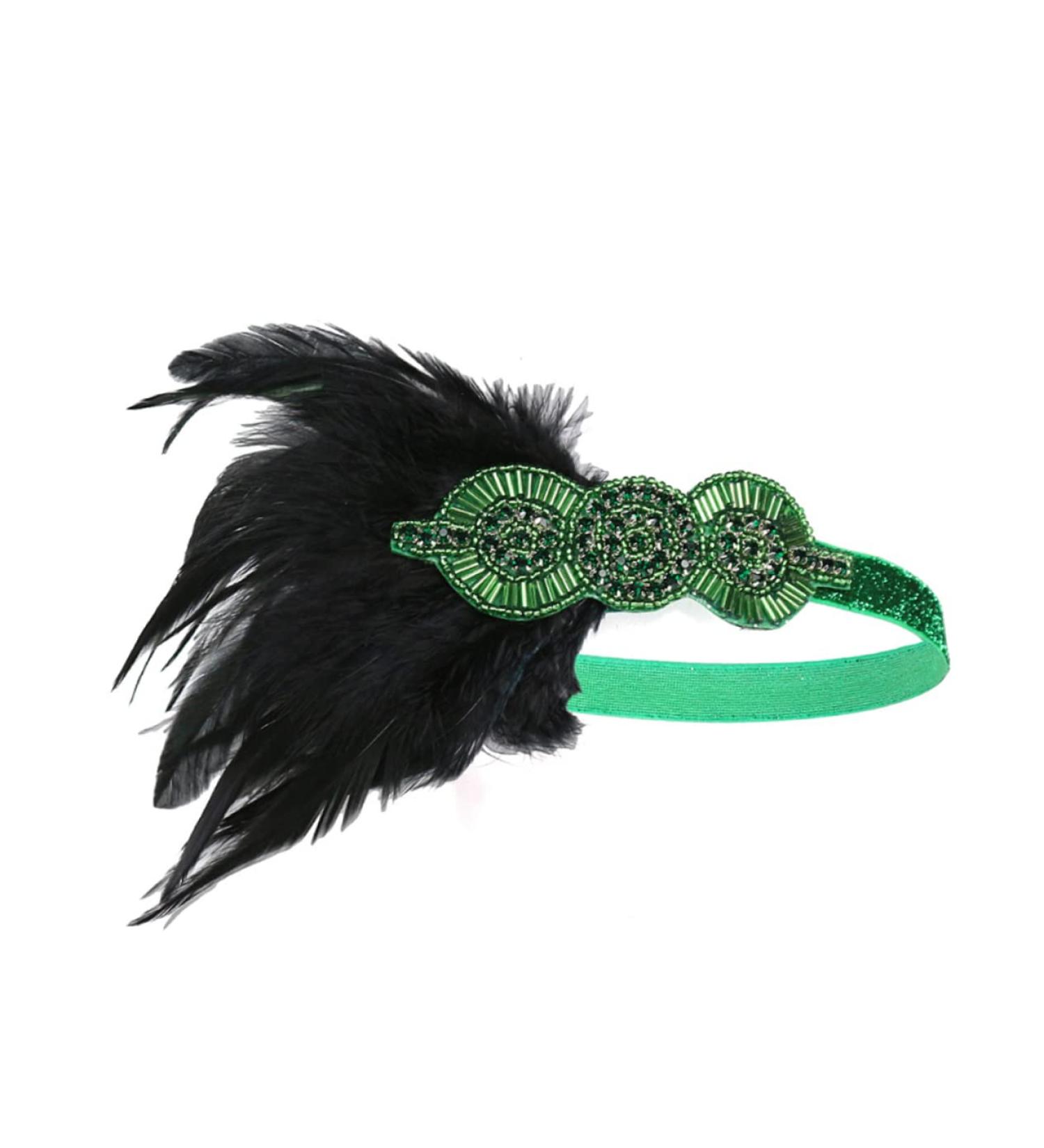 HAPINARY Feather Headdress Vintage Hairband Hair Band Headdress for Party Hairband Party Headdress Hijab 1920s Headband Dance Headpiece Turban Party Headwear Bride Accessories Prom One Size Green - Buy Online on GoSupps.com