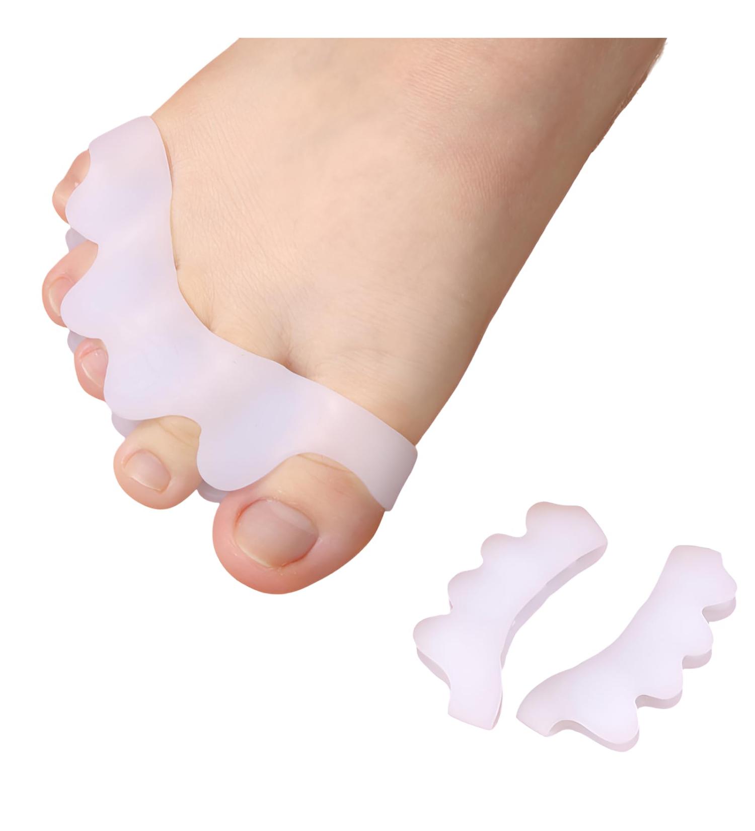 Toe Separator Silicone - Hallux Valgus Toe Spreader for Pain Relief | 2 Pairs for Overlapping Toes Hammer Toes & Calluses - Buy Online on GoSupps.com