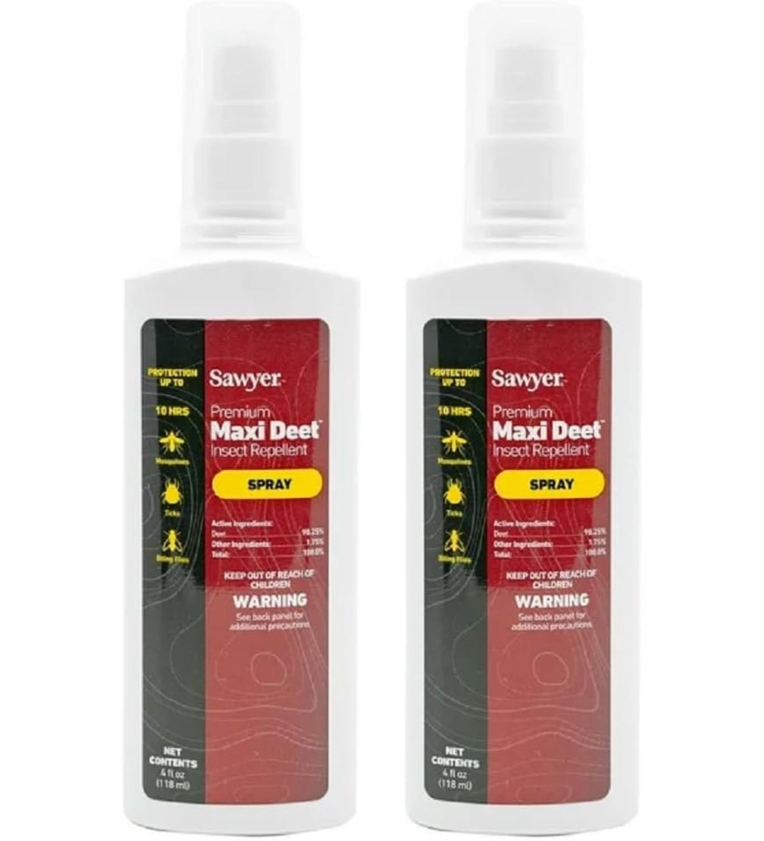 Sawyer Premium MAXI DEET 100% Insect Repellent Pump Spray 4-Oz - Twin Pack - Buy Online on GoSupps.com