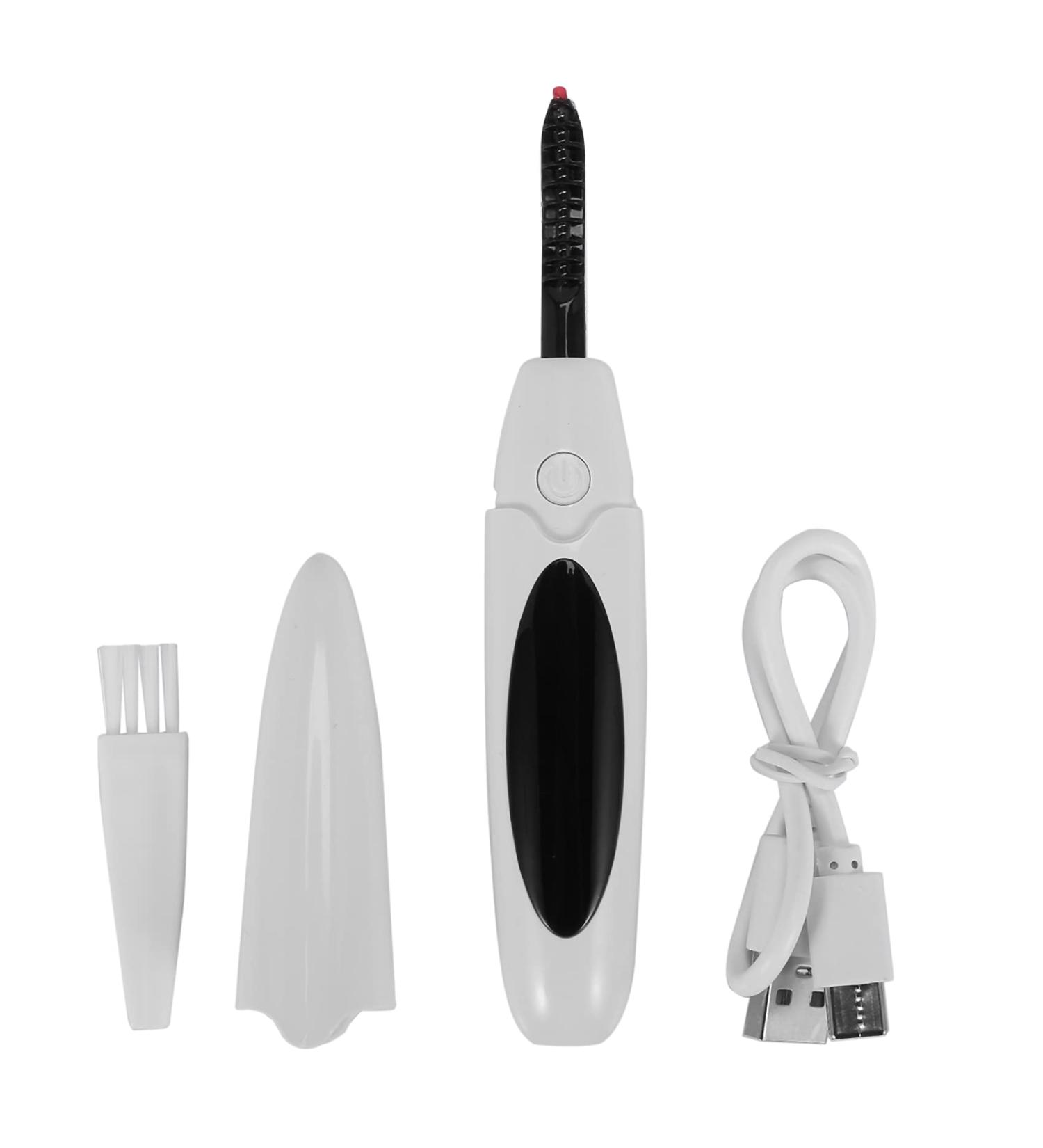 Yangyou Electric Heated Eyelash Curler USB Charge Makeup Curling Kit Long Lasting Natural Eye Lash Curler White - Buy Online on GoSupps.com