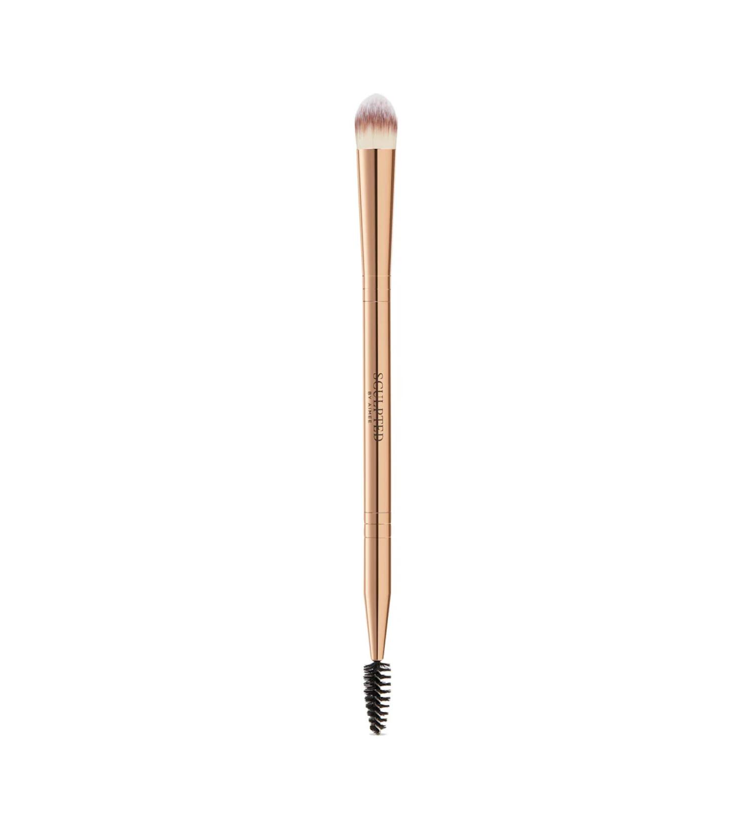 Brow Duo Brush from Sculpted by Aimee - Travel-Friendly Double-Ended Synthetic Eyebrow Brush with Spoolie For Brushing and Concealer Application