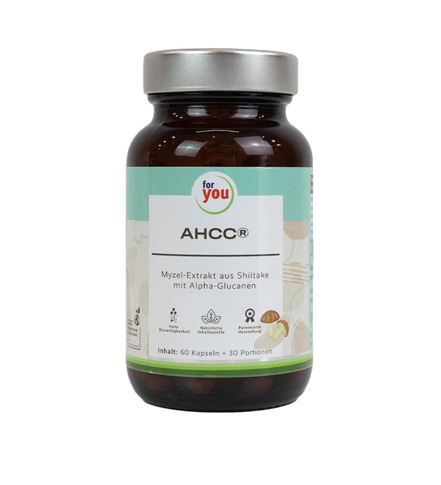 AHCC 60 Capsules - 1 000 mg Shiitake Mushroom Extract for Immune Support | High Bioavailability & Original Formula - Buy Online on GoSupps.com