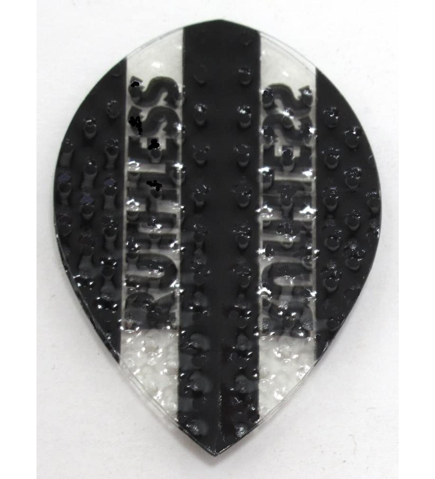 US Darts Ruthless R4X Black Pear Shape Embossed Dart Flights 3 Sets (9 Flights) - 100 Micron
