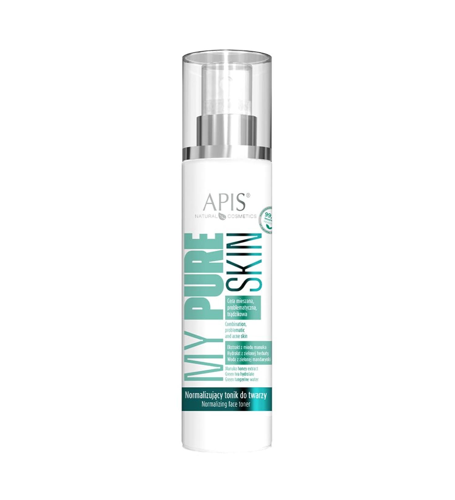 Apis Natural Cosmetics MY PURE SKIN Normalizing facial toner 150 ml sebum regulation cleansing moisture fresh complexion plant extracts - Buy Online on GoSupps.com