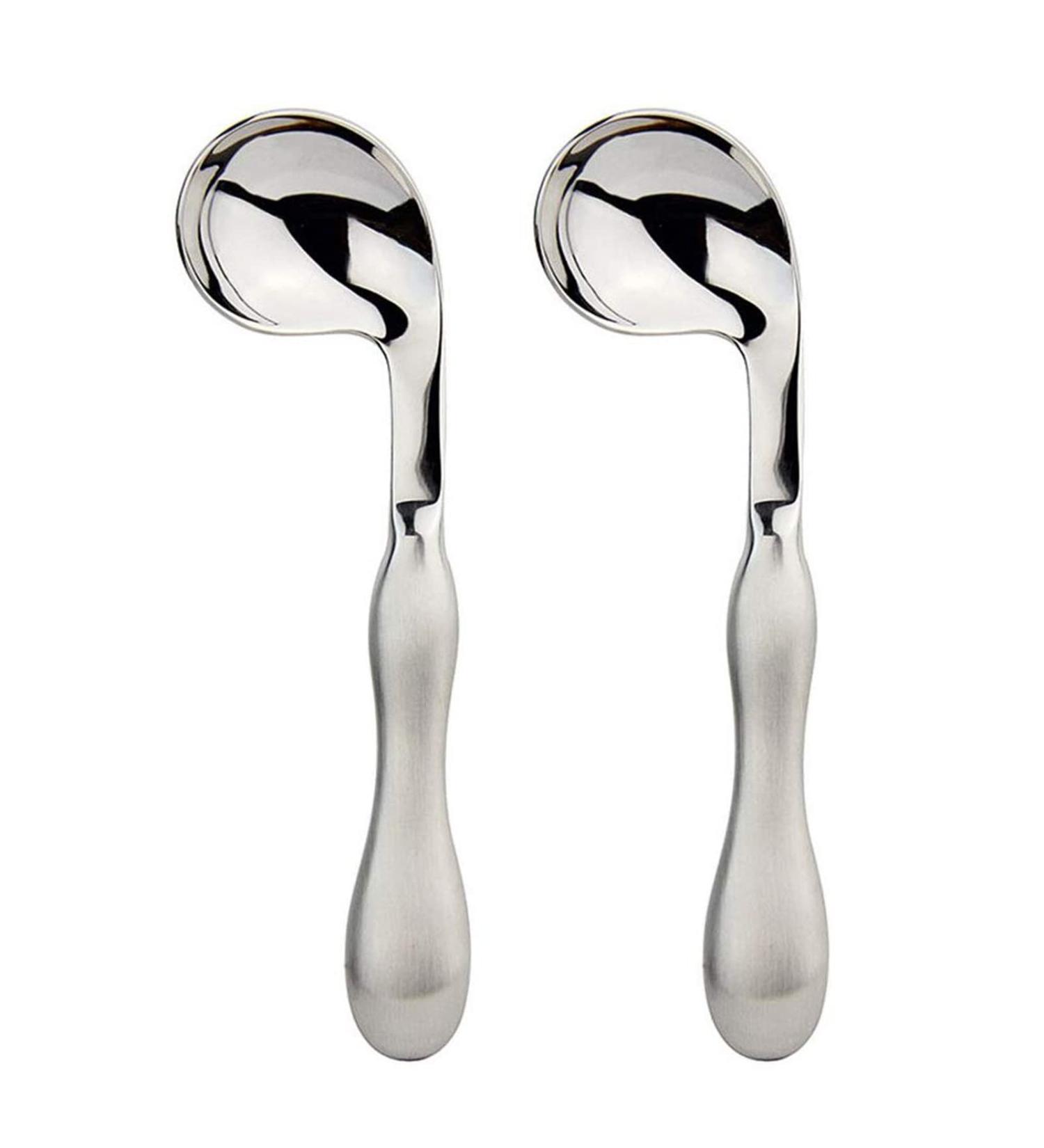 ALLWIN Adaptive Utensils 2Pcs Curved Spoon Set for Hand Tremors, Arthritis, Parkinson's - Right Handed Angled Spoons for Elderly Use - Buy Online on GoSupps.com