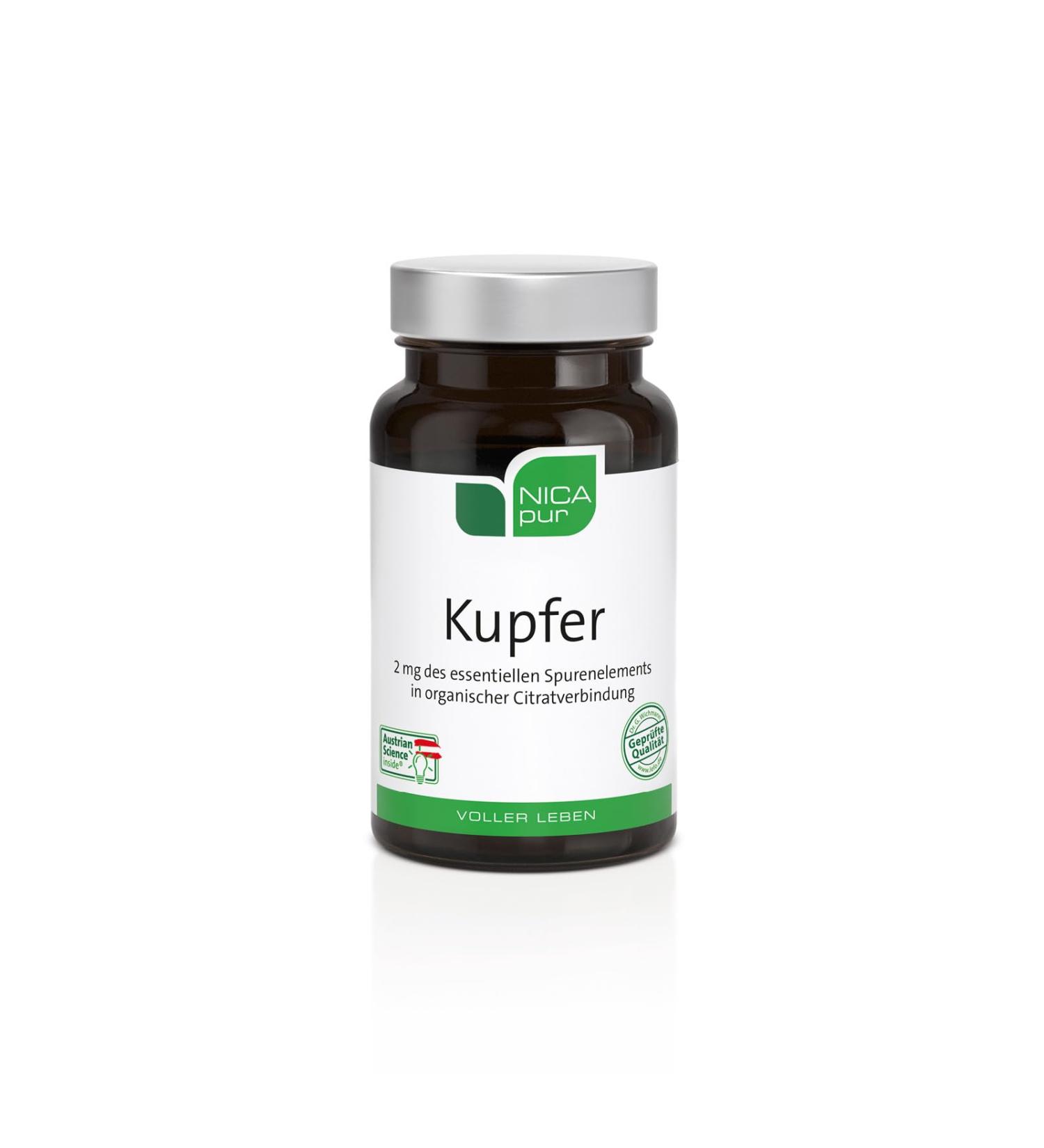 Buy NICApur Copper - Pure Copper Supplement with Trace Element 60 Additive-Free Capsules for Optimal Health | International Shipping Available - Buy Online on GoSupps.com