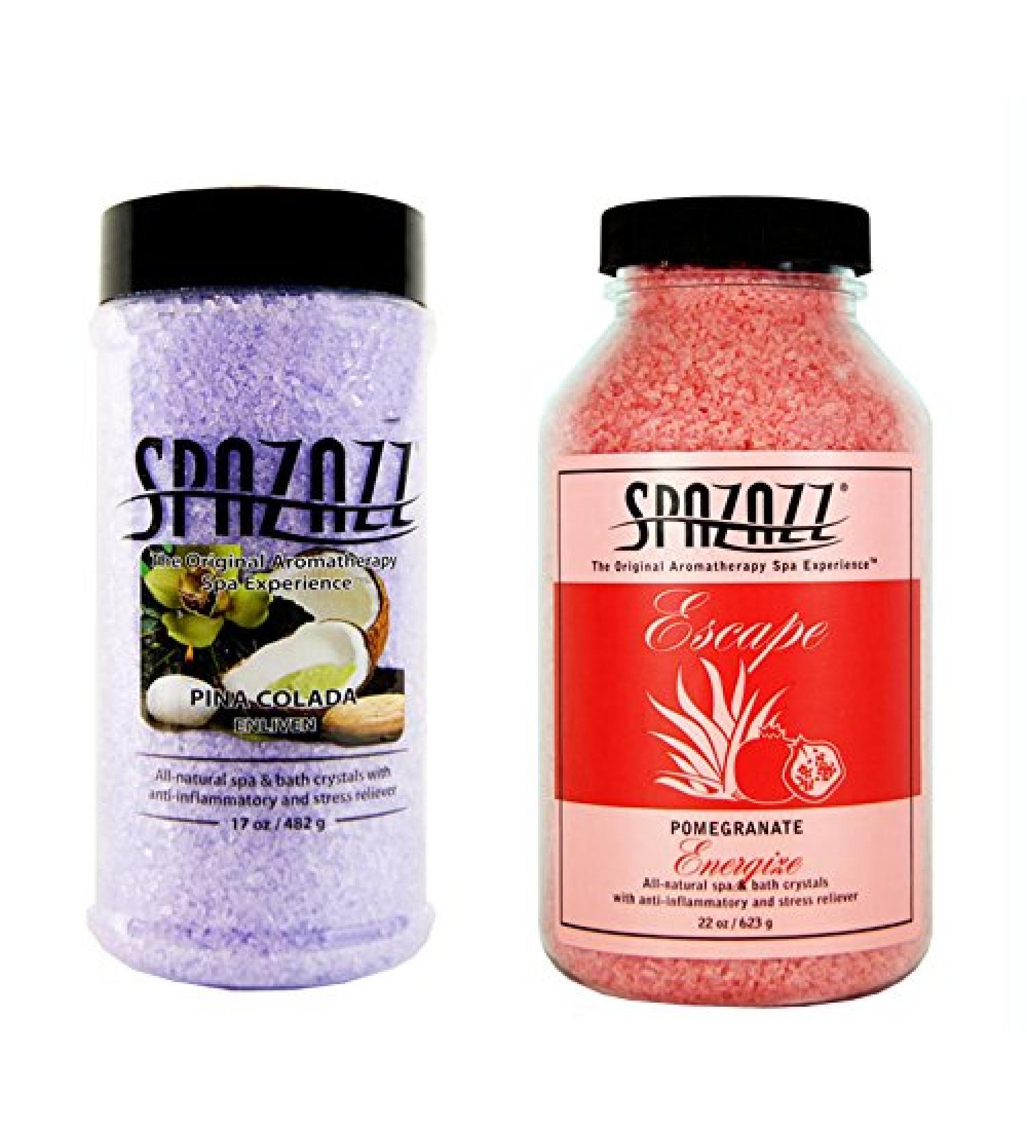 Spazazz Aromatherapy Spa and Bath Crystals - Pina Colada 17oz/Pomegranate 22oz