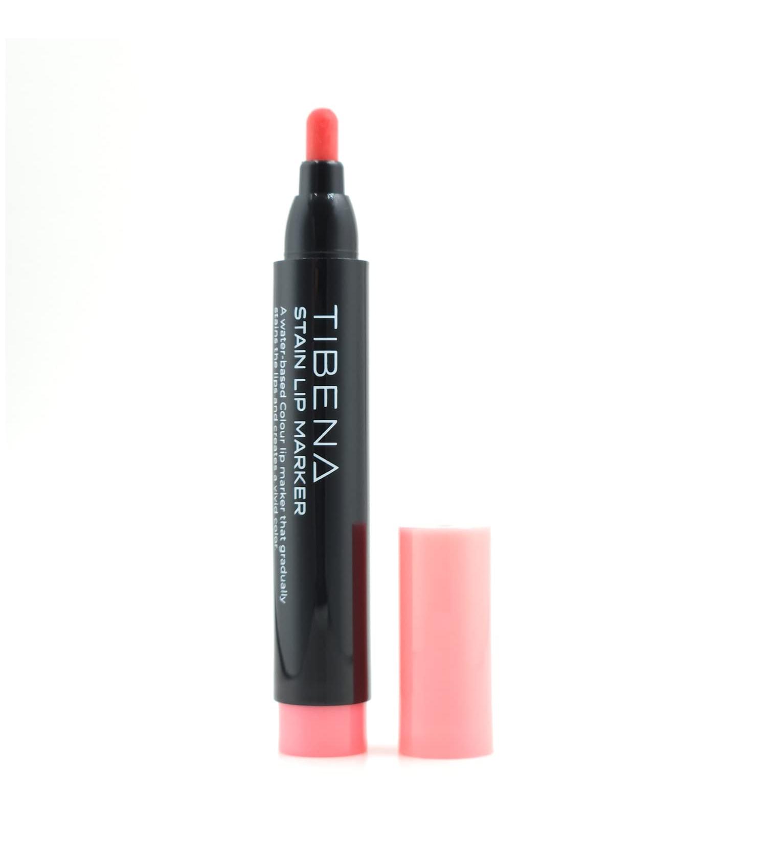 TIBENA Stain Lip Marker - Water Based & Long Lasting Smudge Proof Lip Color in Lovely Coral - 0.1 Ounce - Buy Online on GoSupps.com
