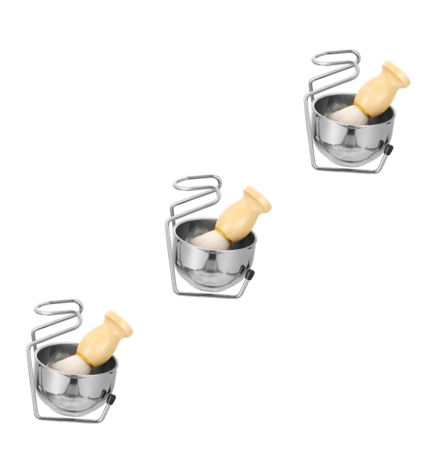 Minkissy 3 Sets Shaving Brush Set - Stainless Steel Badger Brush Head - 3 Colors - Grooming Tools for Men - 11.2x8.1cm - Buy Online on GoSupps.com
