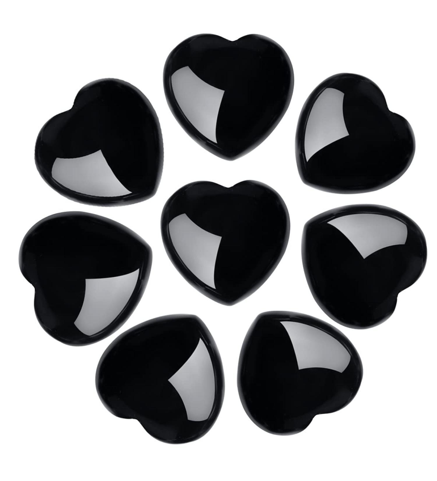 Xiannvxi 5pcs Obsidian Heart Stones - Natural Healing Crystals for Love Meditation & Reiki - Pocket Gemstones - Buy Online on GoSupps.com