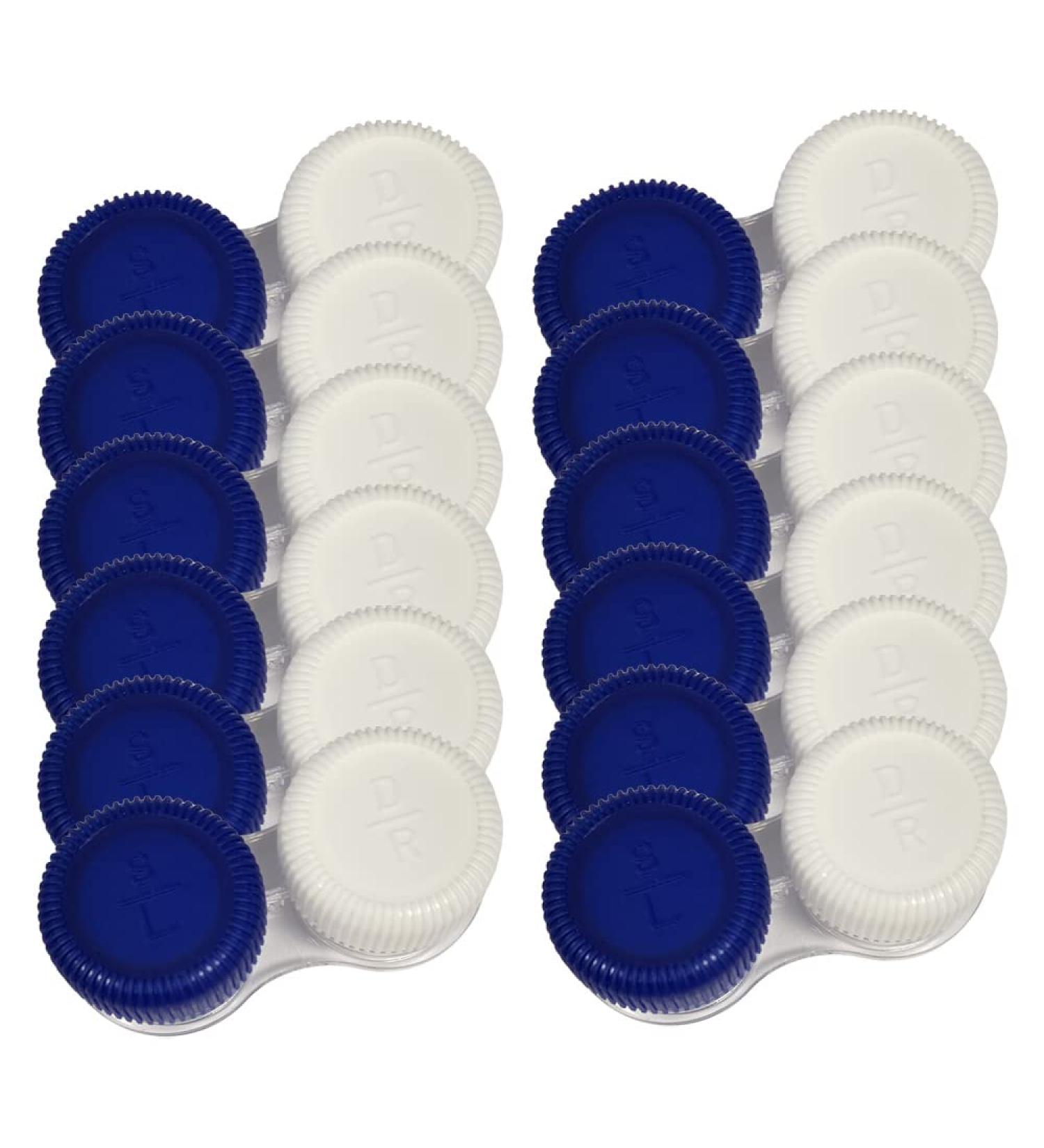 Buy Screw Top Contact Lens Cases - Blue & White 12 Pack | Best Quality & Fast International Shipping - Buy Online on GoSupps.com