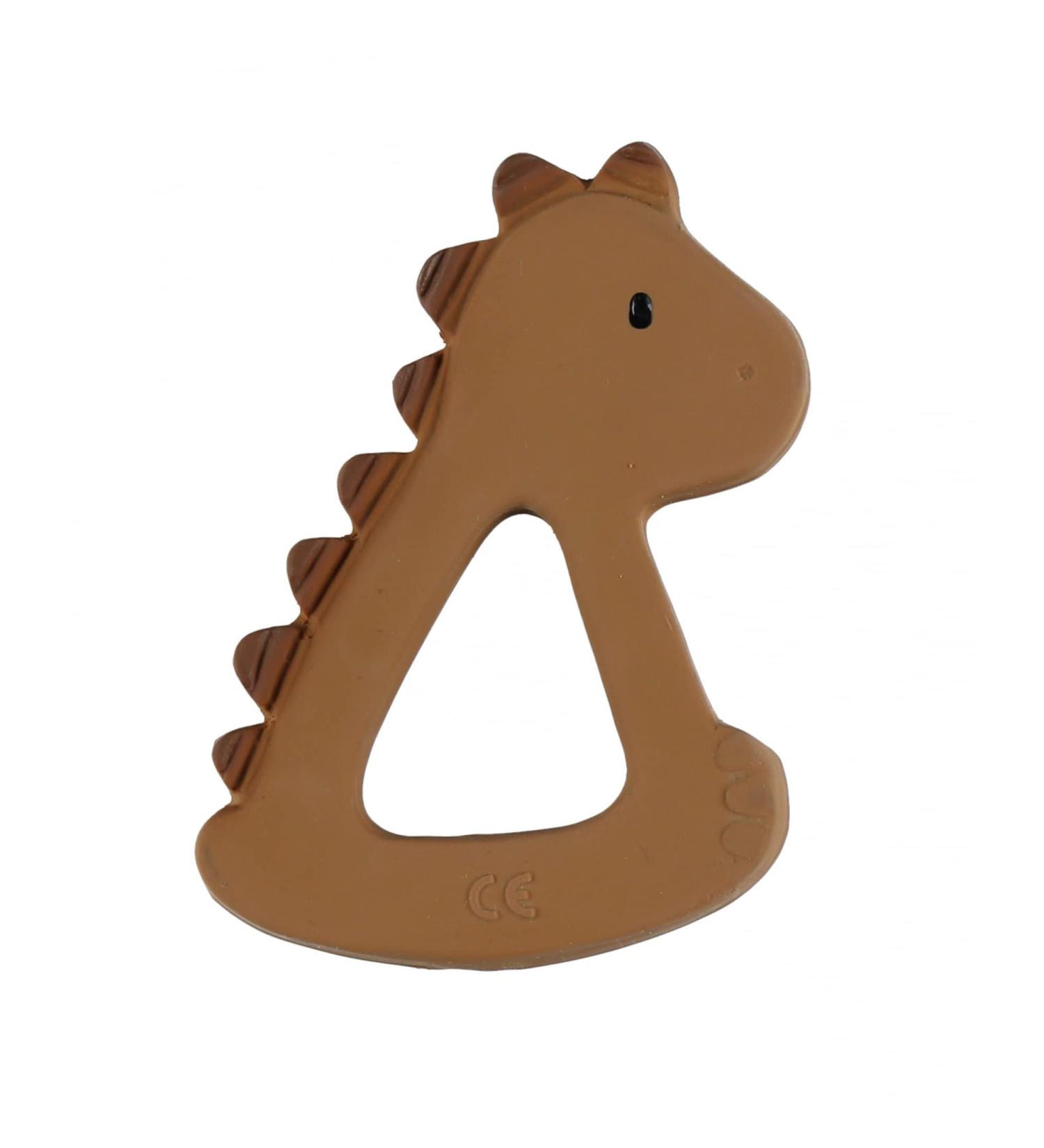 Noukies Teething Ring Dinosaur Ochre Brown | Safe Baby Teether for Soothing Gums | International Shipping Available - Buy Online on GoSupps.com