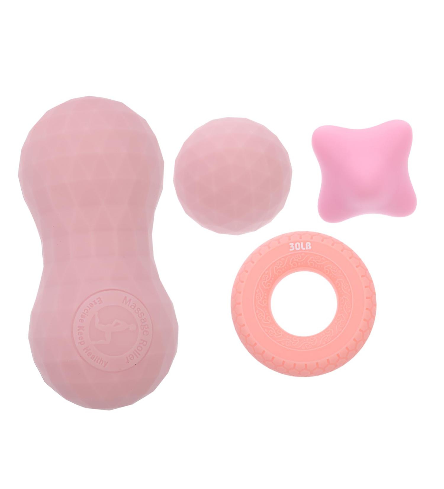 Beaupretty 4-Piece Fascia Ball Massage Set - Back & Shoulder Relief Devices | Neck Massage Tools | Relaxation Ball Pebbles - Pink 12x6x5cm - Buy Online on GoSupps.com