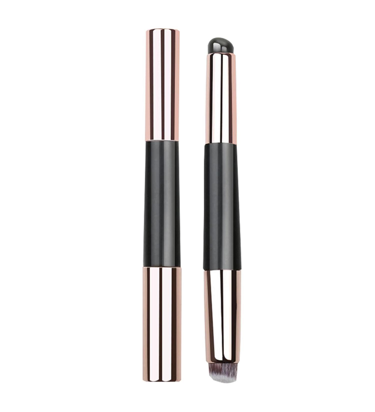 Afurl Lip Exfoliating Brush Silicone Lip Applicator Silicone Makeup Applicator Multipurpose Silicone Lip Oil Brush with Lid Double Head Makeup Applicator for Concealer Eyeshadow Lip Gloss black - Buy Online on GoSupps.com