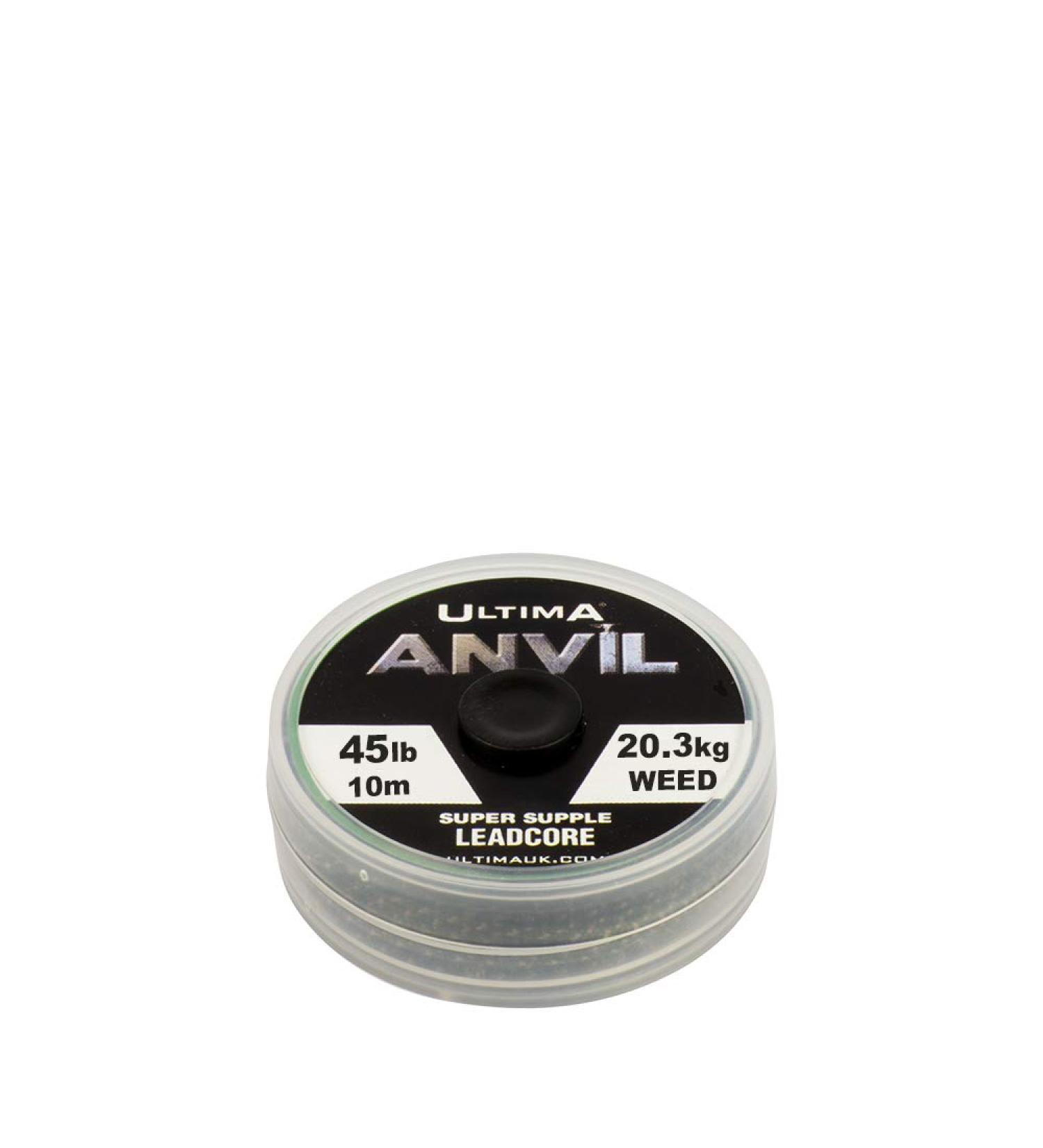 Ultima Anvil Smooth Lead Core 10m Spool - Weed Green 45lb/20.3kg | International Shipping Available - Buy Online on GoSupps.com