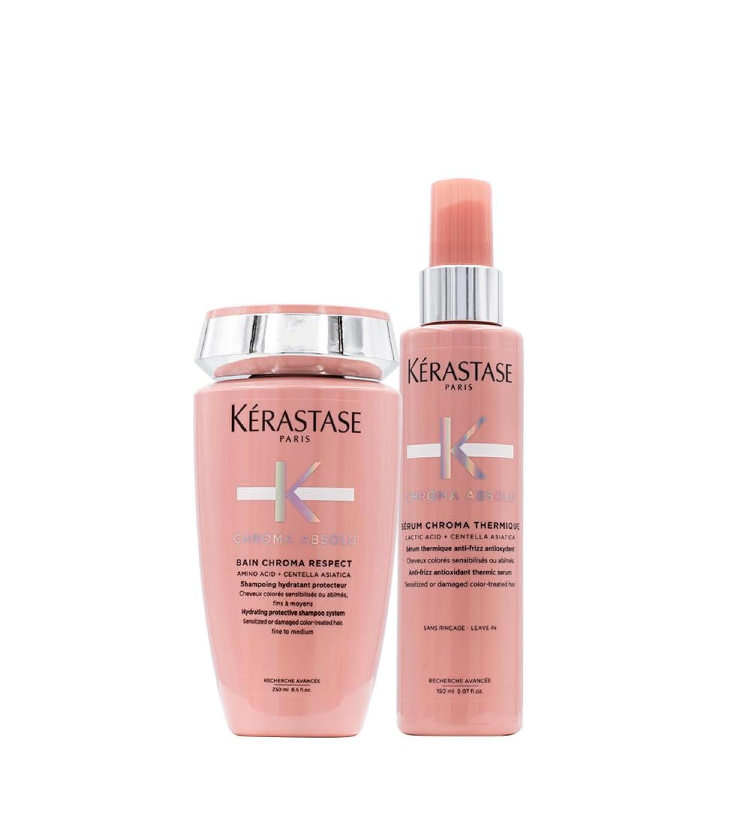 Kerastase Chroma Absolu Bain Chroma Respect 250ml Serum Thermique 150ml Unscented 2-piece set