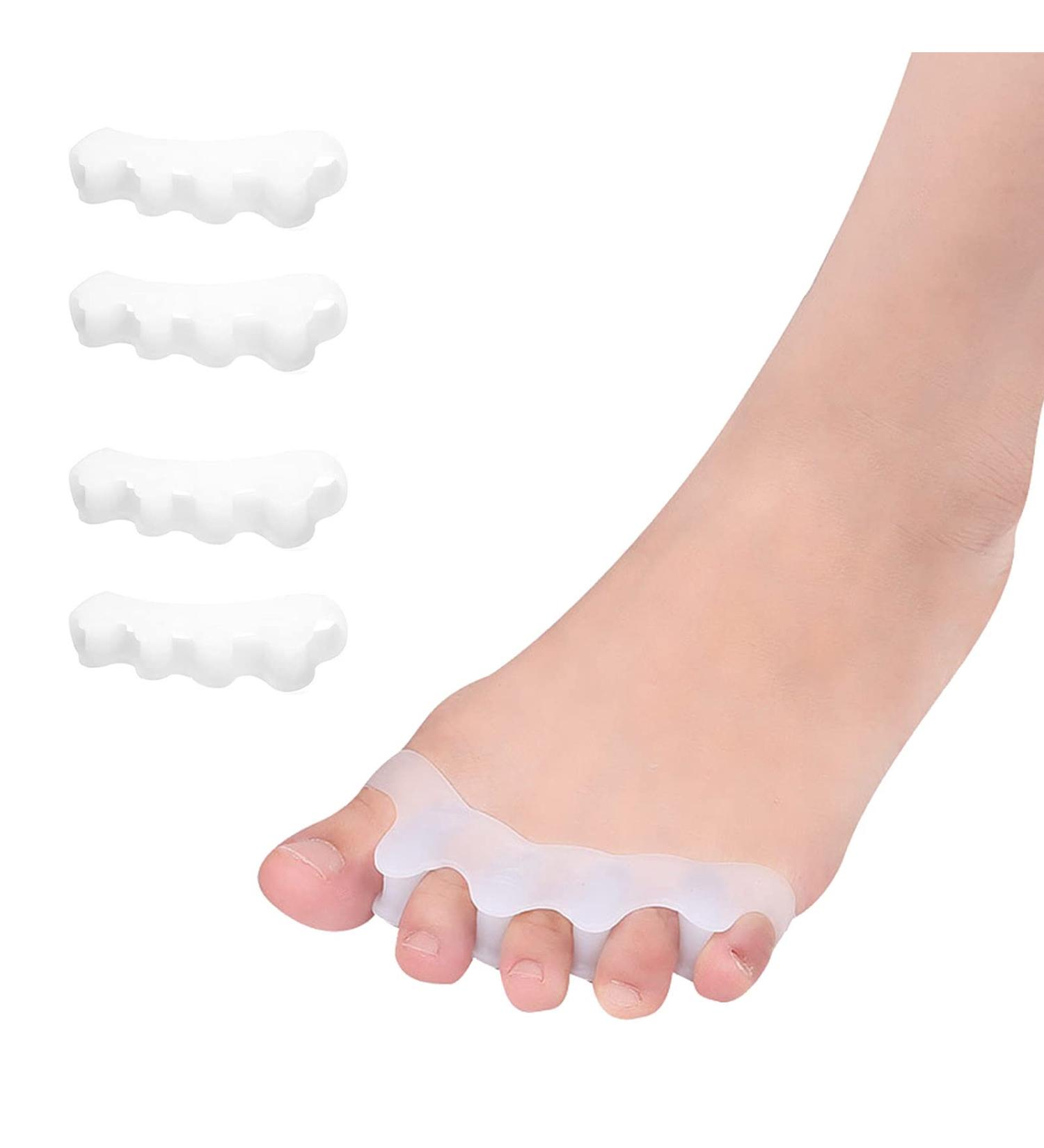 iMylove Bunion Corrector for Women Toe Separator Toe Spacers for Men Hammer Toe Straightener Toe Straightener Toe Stretcher Big Toe Splints for Overlapping Toes (4PCS White)