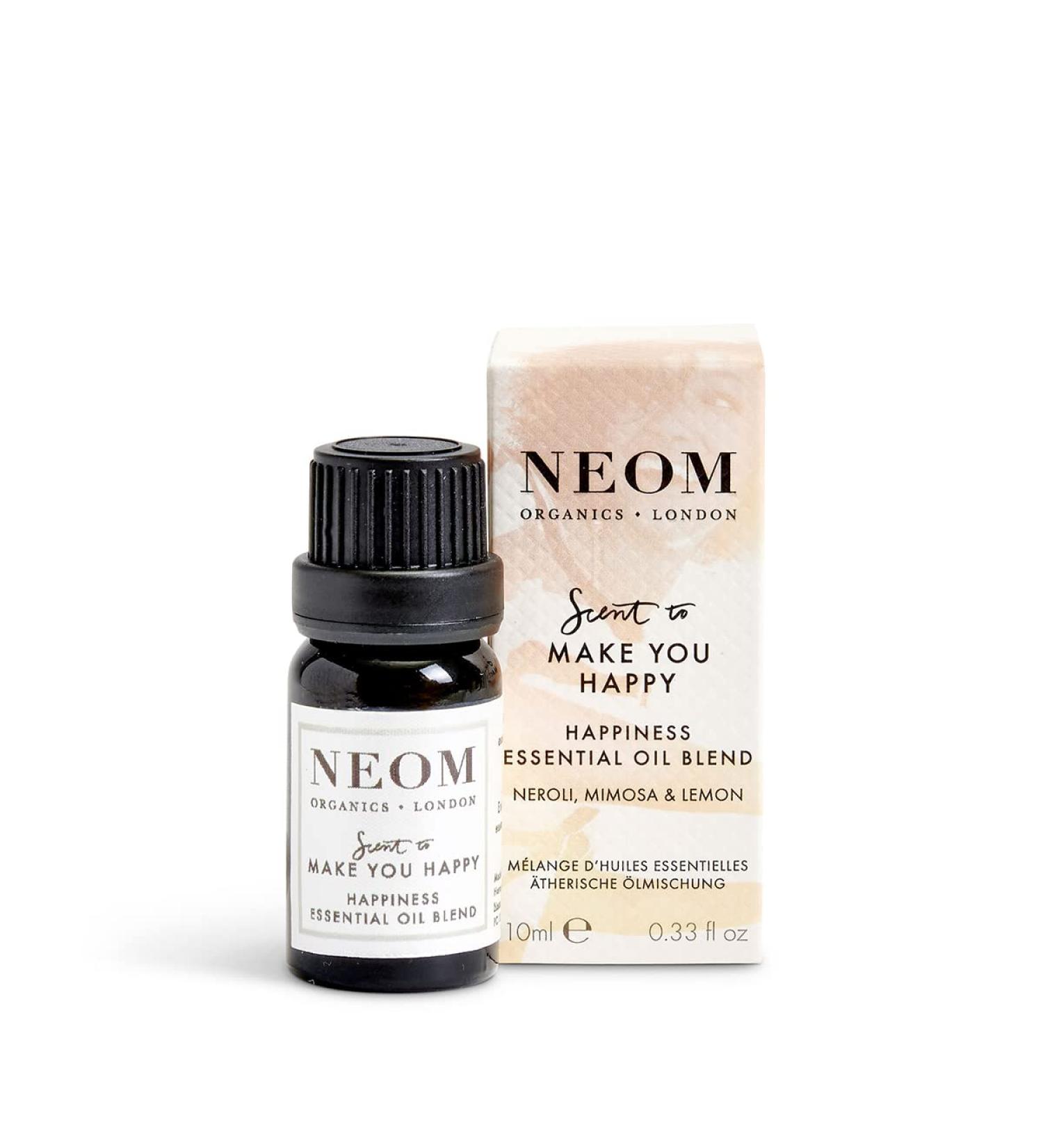 NEOM Happiness Essential Oil Blend 10ml - 100% Natural Neroli Mimosa & Lemon | Uplift Your Mood with Our Happy Scent - Buy Online on GoSupps.com
