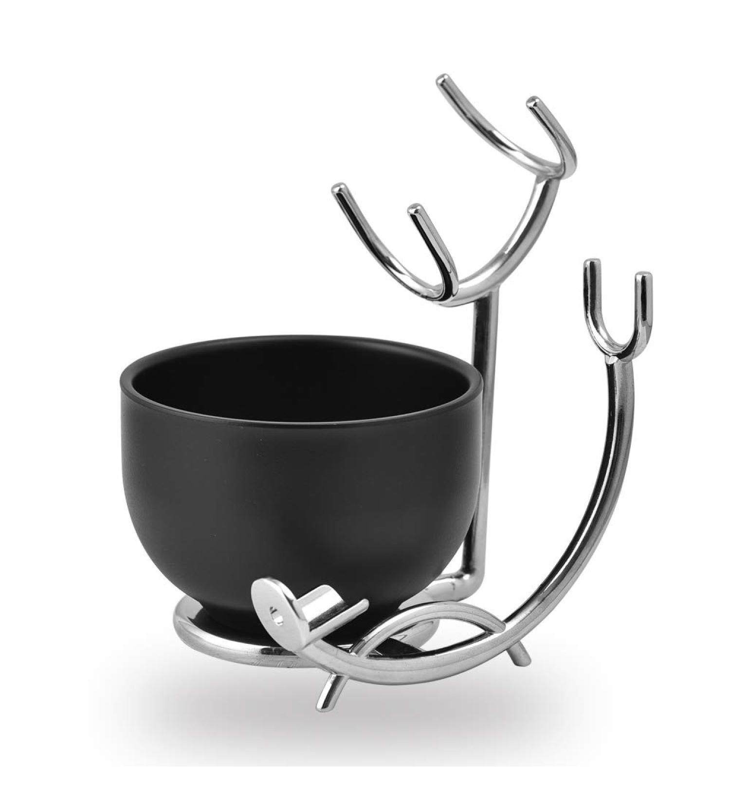 Deluxe 2-Piece Razor and Shaving Brush Stand Set with Bowl | Barber Razors Holder for Straight and Safety Razors - Buy Online on GoSupps.com