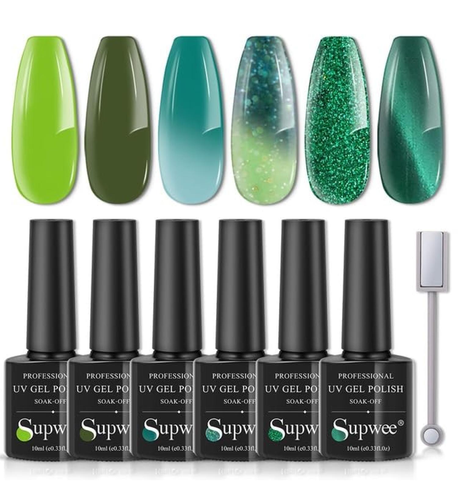 8PCS/6PCS Gel Nail Polish Set Holographic Gel 7ml Colorful Super Laser Shiny Varnish Semi Permanent UV Nails Art Lacquers - (Color: SE-GL044-Box) - Buy Online on GoSupps.com