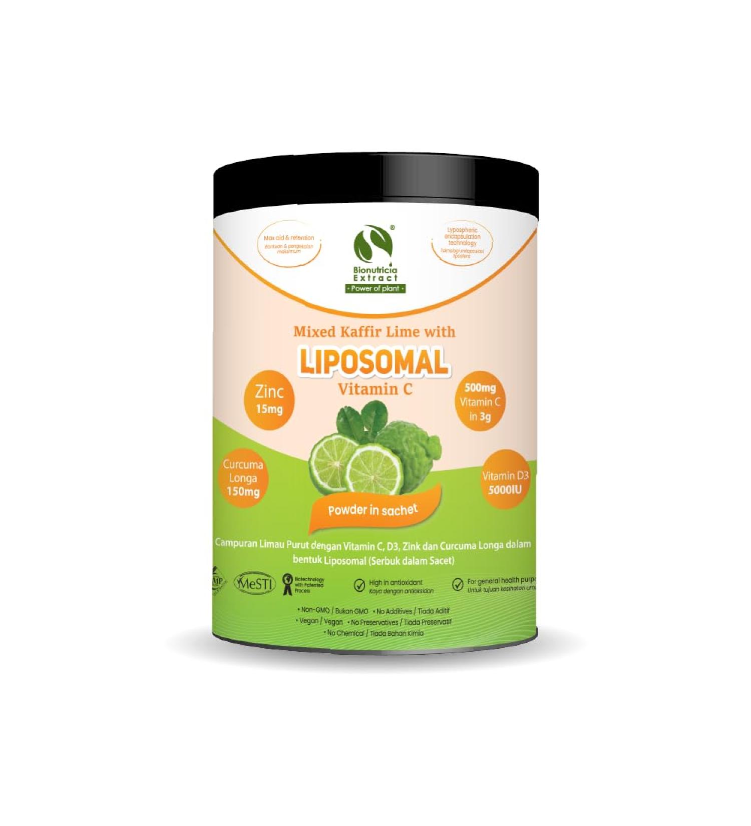 Liposomal Vitamin c Enhanced with Kaffir Lime Extract (20 sachets) - Buy Online on GoSupps.com