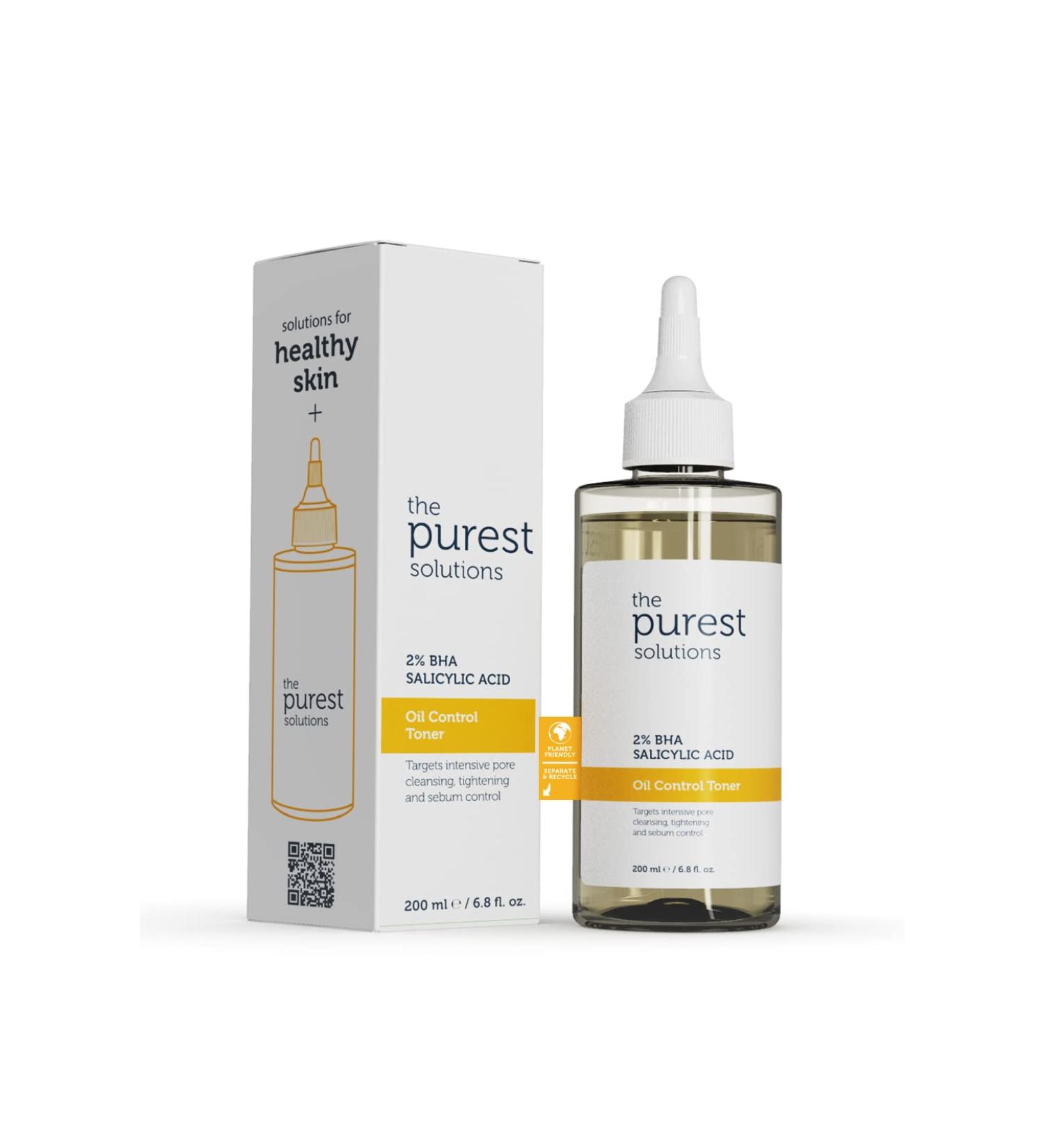 Purest Solutions Fat-Controlling Facial Water - 2% BHA Salicylic Acid for Acne-Prone Skin | Targeted Blackhead Treatment 200ml - Buy Online on GoSupps.com