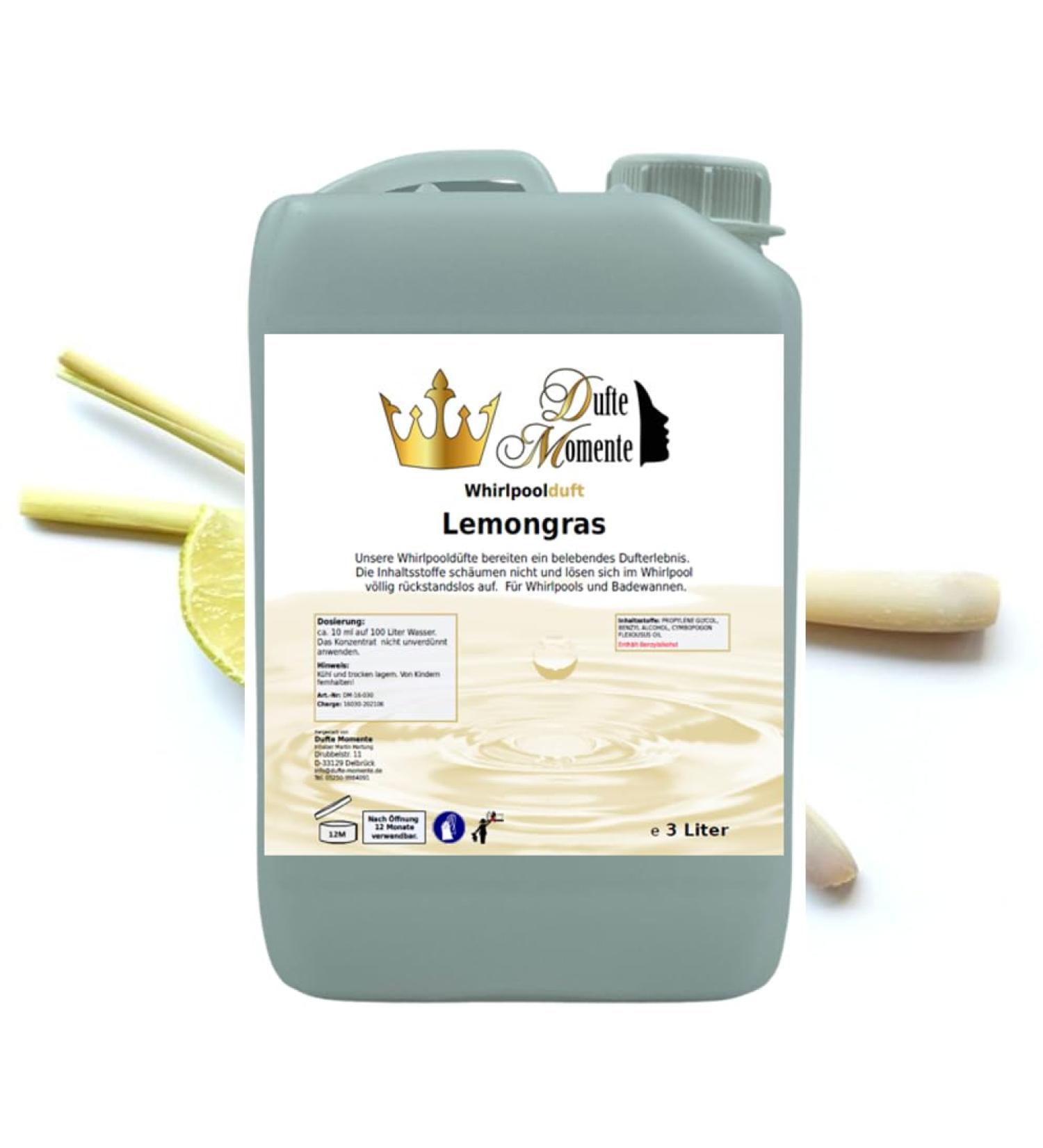 Fragrant Moments Whirlpool Fragrance - Lemongrass Bath Additive 3L | Natural Essential Oils | Cruelty-Free - Buy Online on GoSupps.com