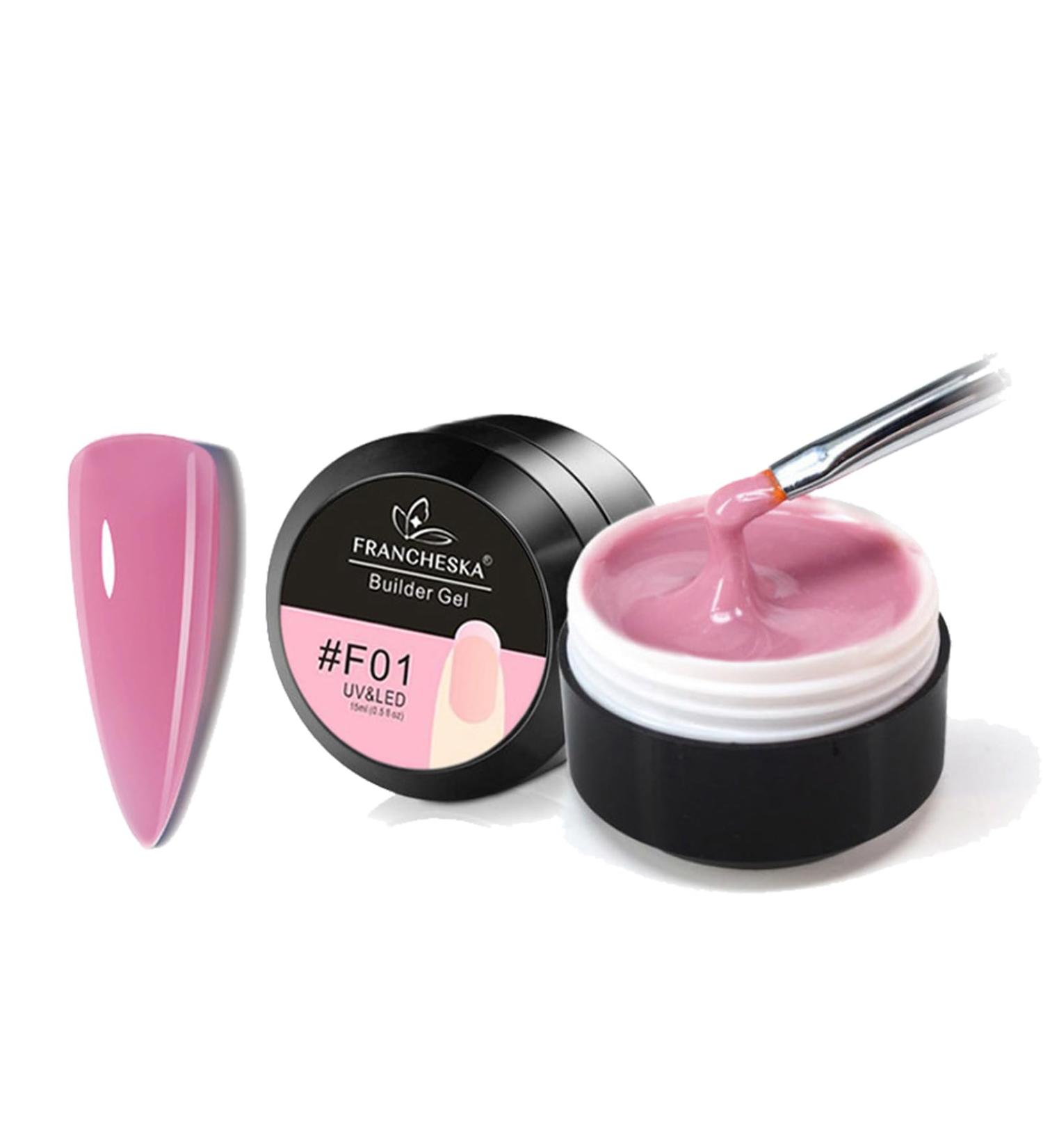 Builder Gel Nail Extension UV - Tuffy Gel for DIY Home Manicure | Lengthen & Strengthen Nails | Beginner Friendly - Taffy Pink - Buy Online on GoSupps.com