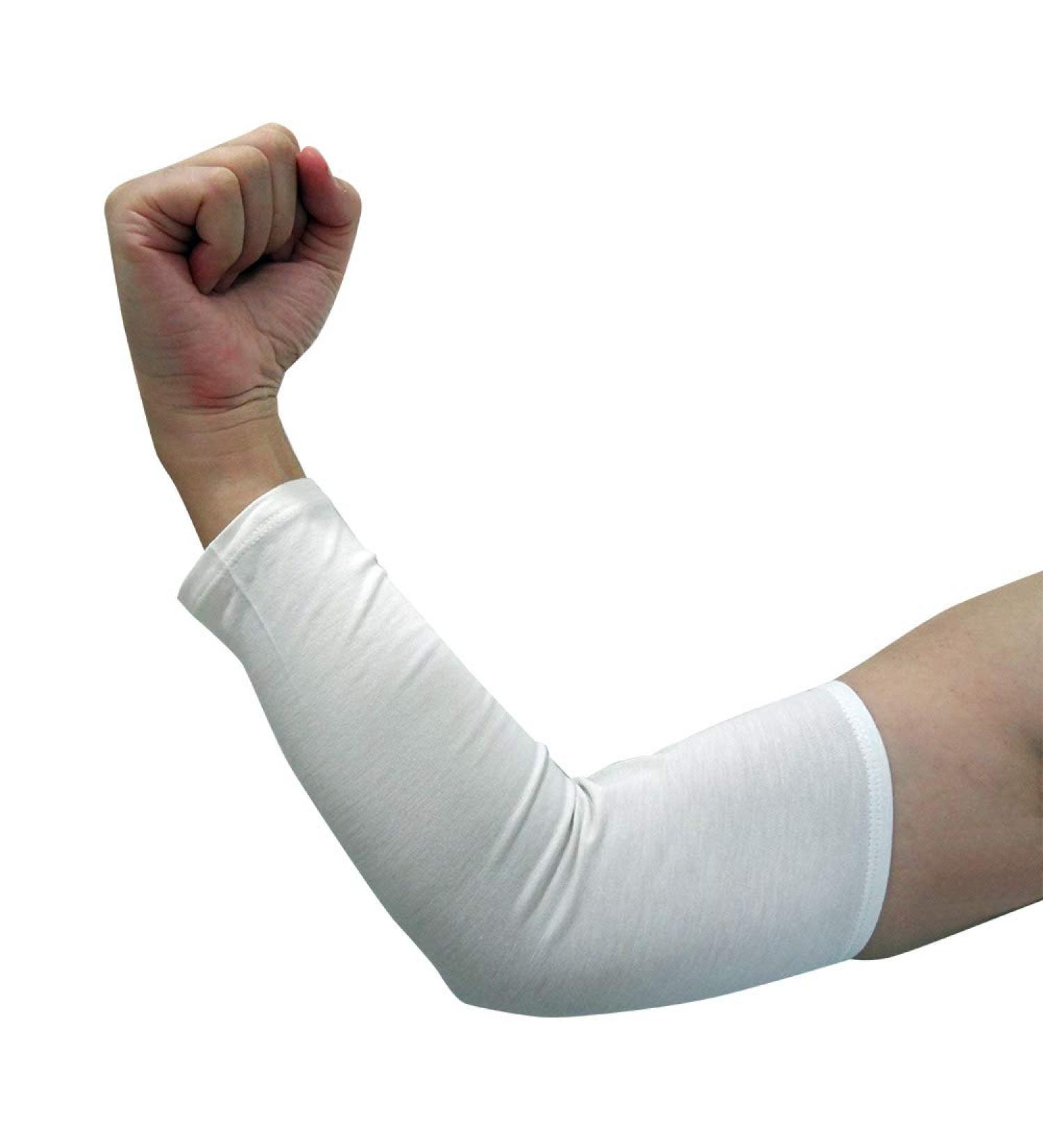 Edenswear Zinc-Infused Adult Elbow Sleeve for Eczema | Large, White - Buy Online on GoSupps.com