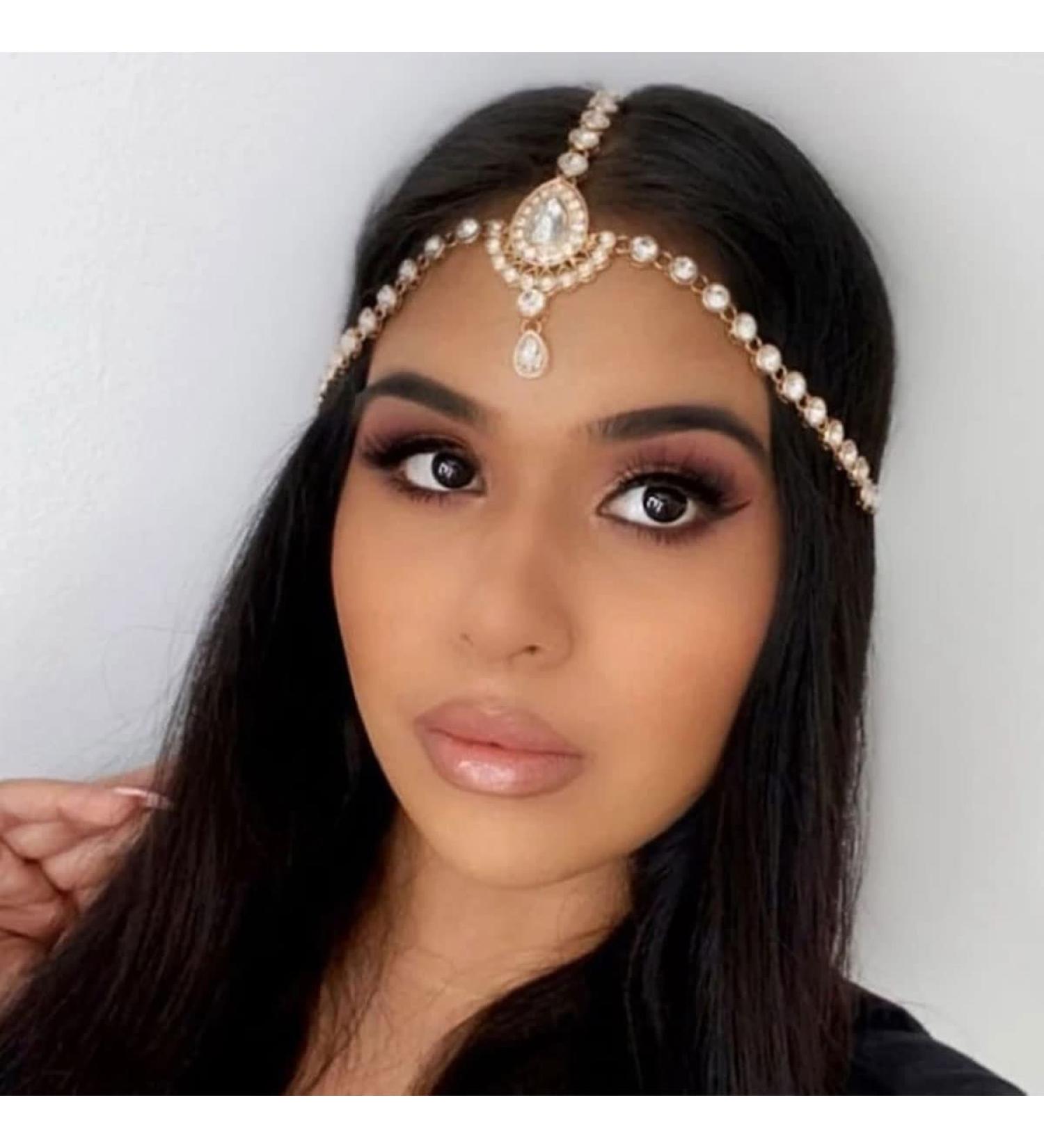 STONEFANS Boho Crystal Wedding Forehead Rhinestone Head Chain for Women - Bridal Hair Jewelry - Buy Online on GoSupps.com
