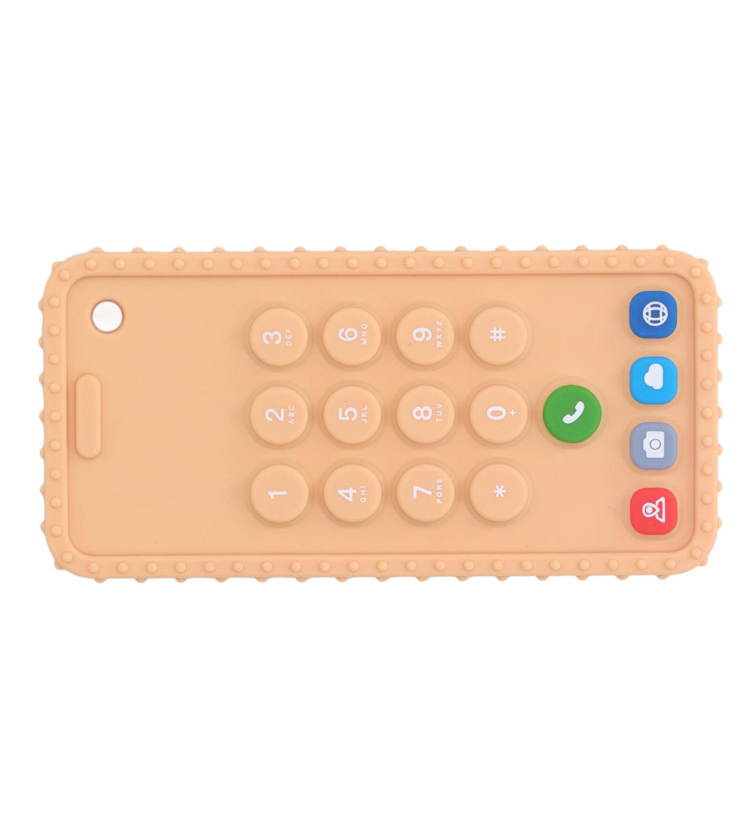 Funny Phone Bite Ring Cubes - Soft Silicone Sensory Toy for Baby Motor Skills & Color Detection - Bright Yellow - Buy Online on GoSupps.com