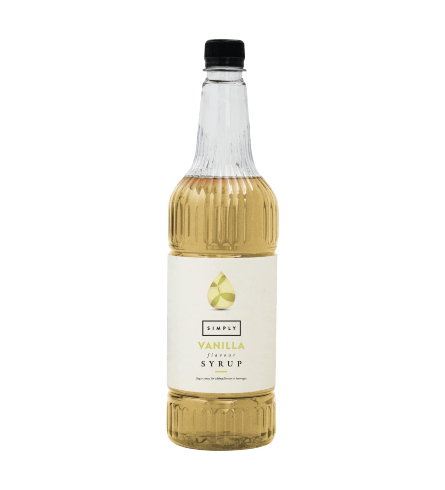 Simply Vanilla Syrup Vegan & Nut Free Flavoured Syrup for Coffee Cocktails & Baking (1 Litre) Single Vanilla 1 l (Pack of 1)