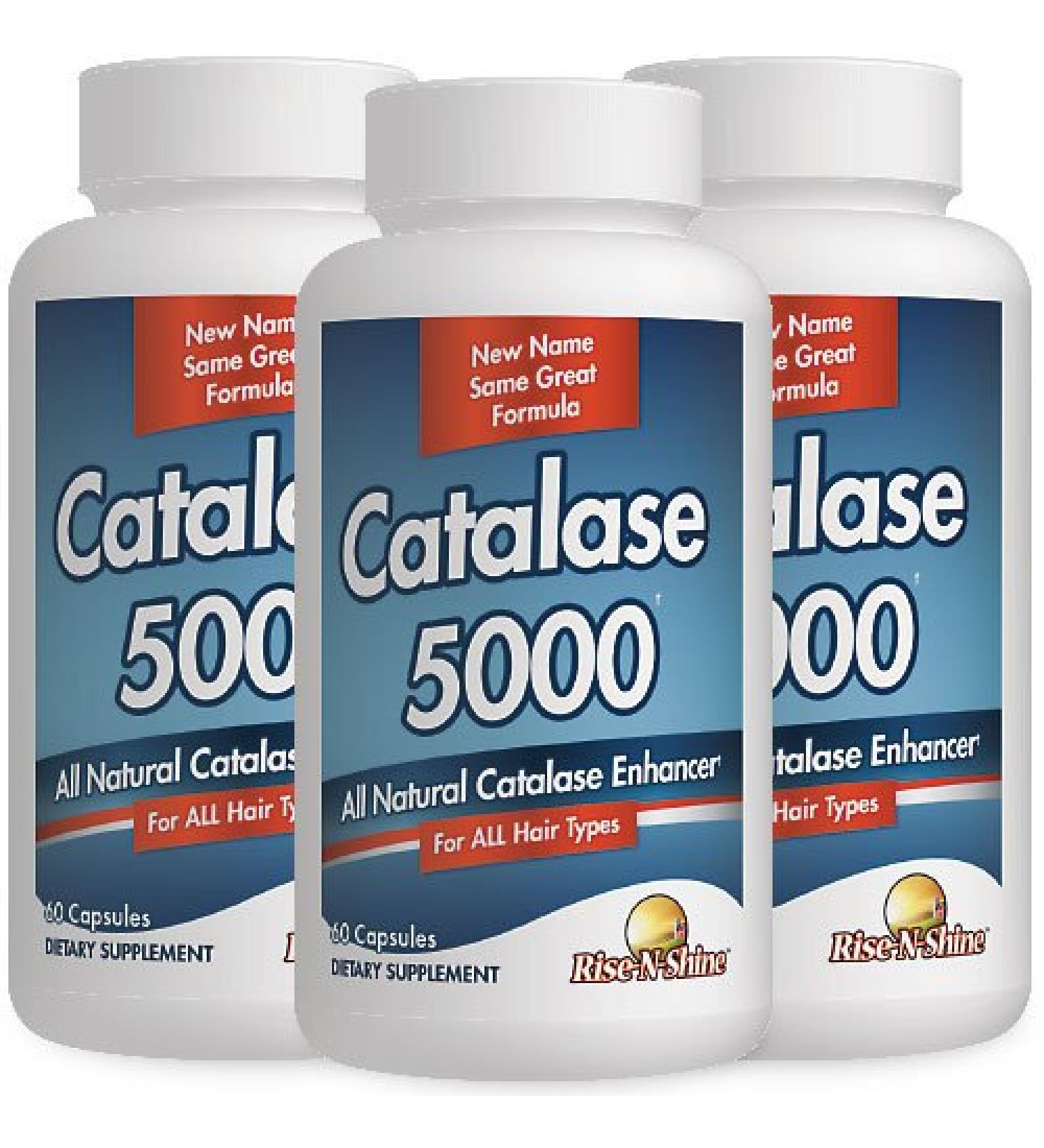 Rise-N-Shine Catalase Supplement 5000 with Saw Palmetto Biotin Fo-Ti PABA - Hair Supplements for Strong Hair - 180 Capsules (90-Day Supply) 3 Month Supply - Buy Online on GoSupps.com