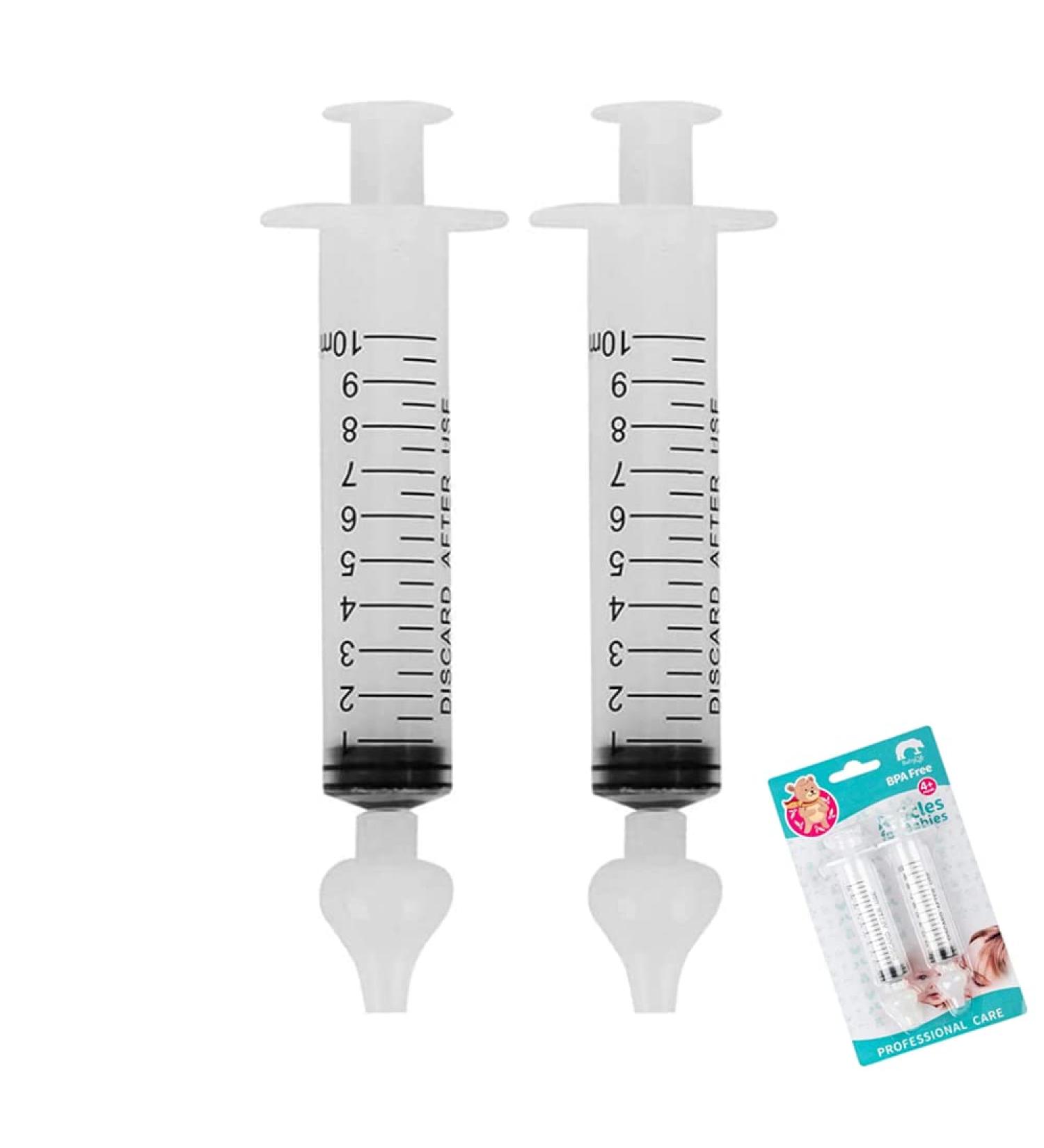 2Pcs Baby Nasal Aspirator Set - Reusable Silicone Tip for Safe & Comfortable Nose Cleaning - Buy Online on GoSupps.com