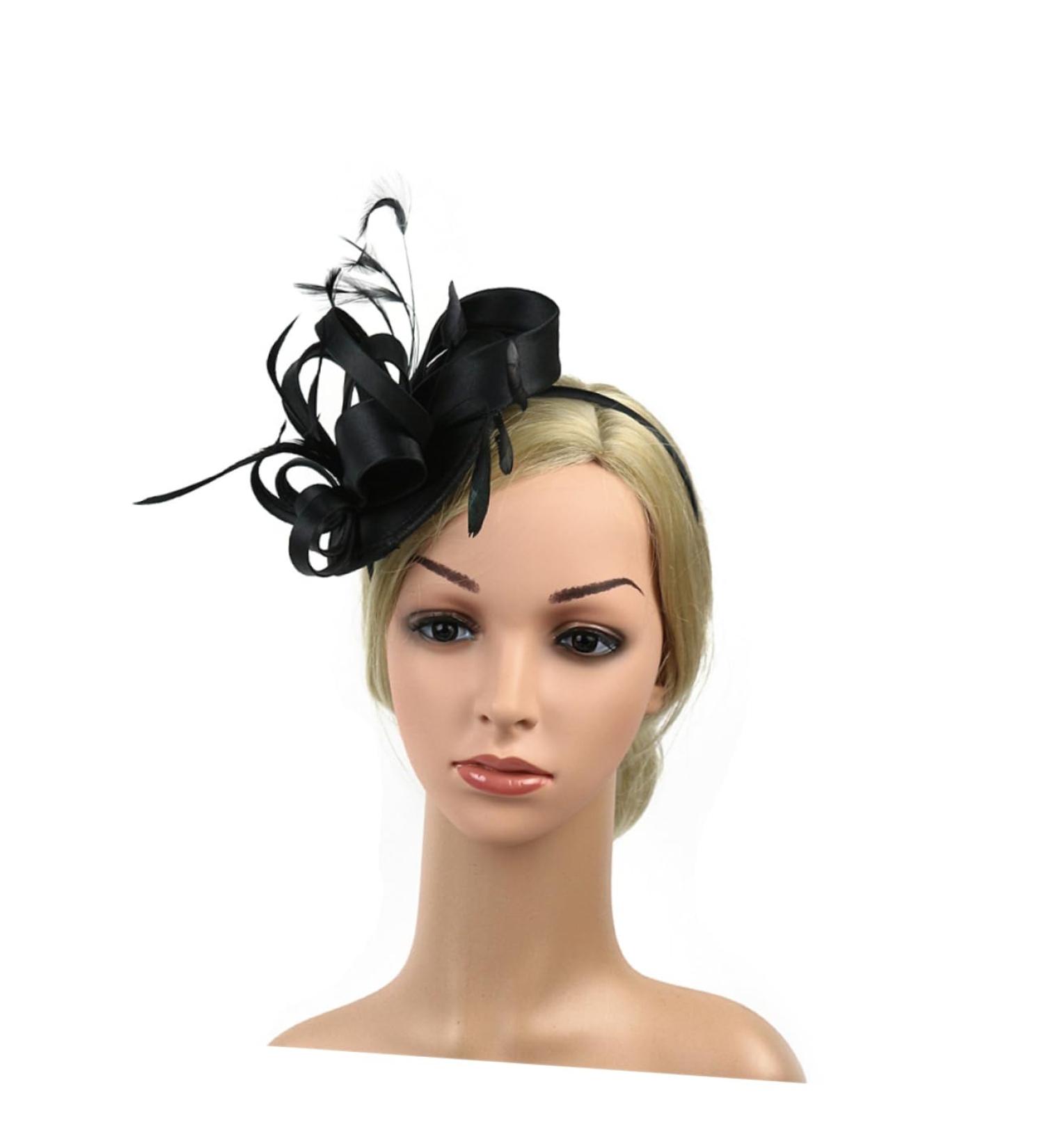 FRCOLOR Wedding Hair Band Fascinator Headband Carnival Headband Wedding Hair Jewellery Wedding Hair Accessories Hair Band Wedding Decoration Wedding Hair Band Feather Flower Headband Decoration One Size Black - Buy Online on GoSupps.com