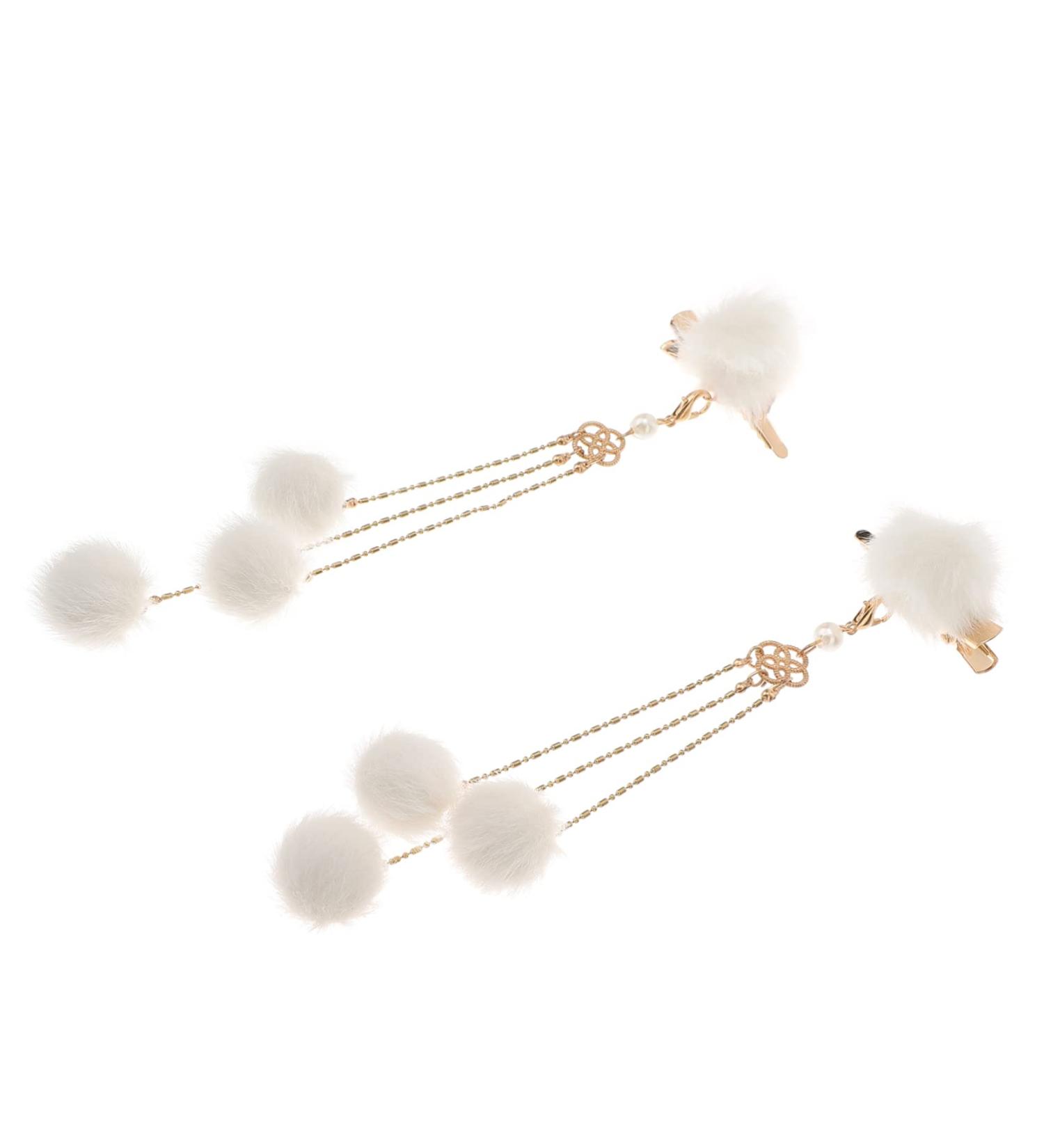 minkissy 1 pair fringe clip hair accessory for women pearl hair accessories hairpins hair for women crystal hair barrettes crystal hair clip womens hair accessories side hairpin set - Buy Online on GoSupps.com