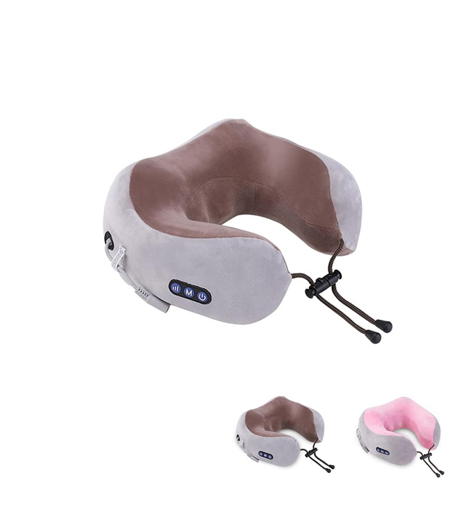 Buy Electric Neck Massage Device | U-Shaped Massage Cushion for Pain Relief - Ideal for Home Car & Office (Brown) - Buy Online on GoSupps.com