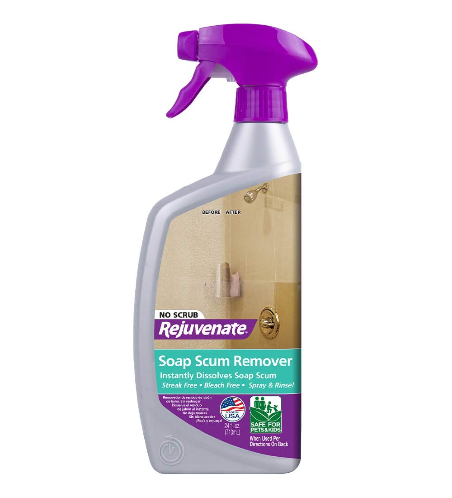 Rejuvenate Scrub Free Soap Scum Remover 24oz - For Shower Glass, Ceramic Tile, Chrome, Plastic & More - Buy Online on GoSupps.com